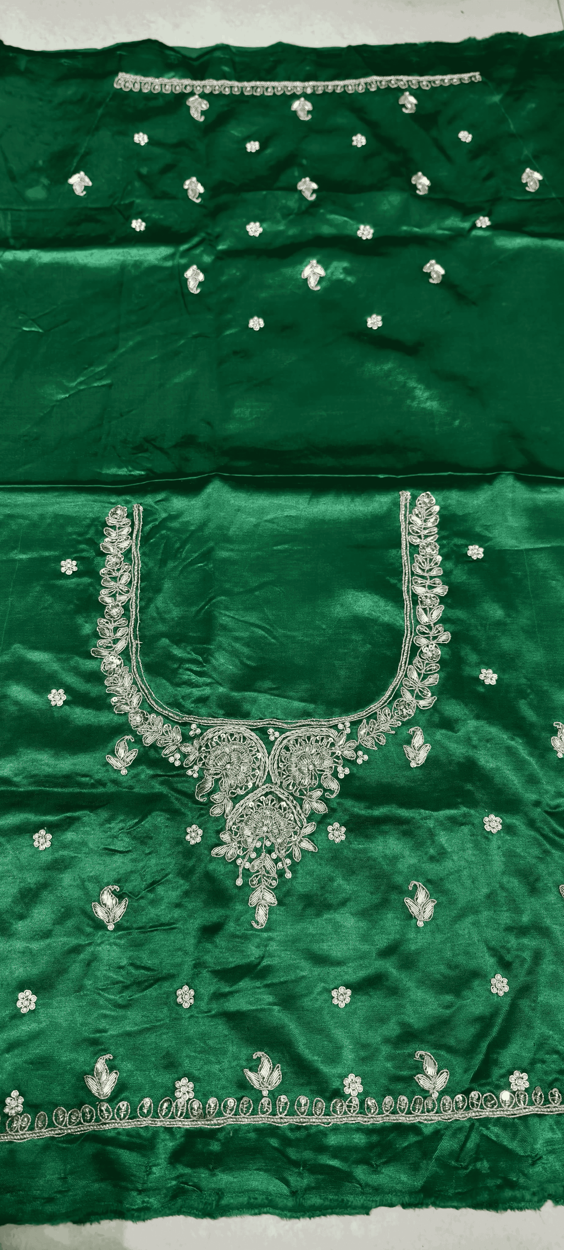 Pure Mashru Gaji Silk Blouse Piece with Pearl Jardoshi Work