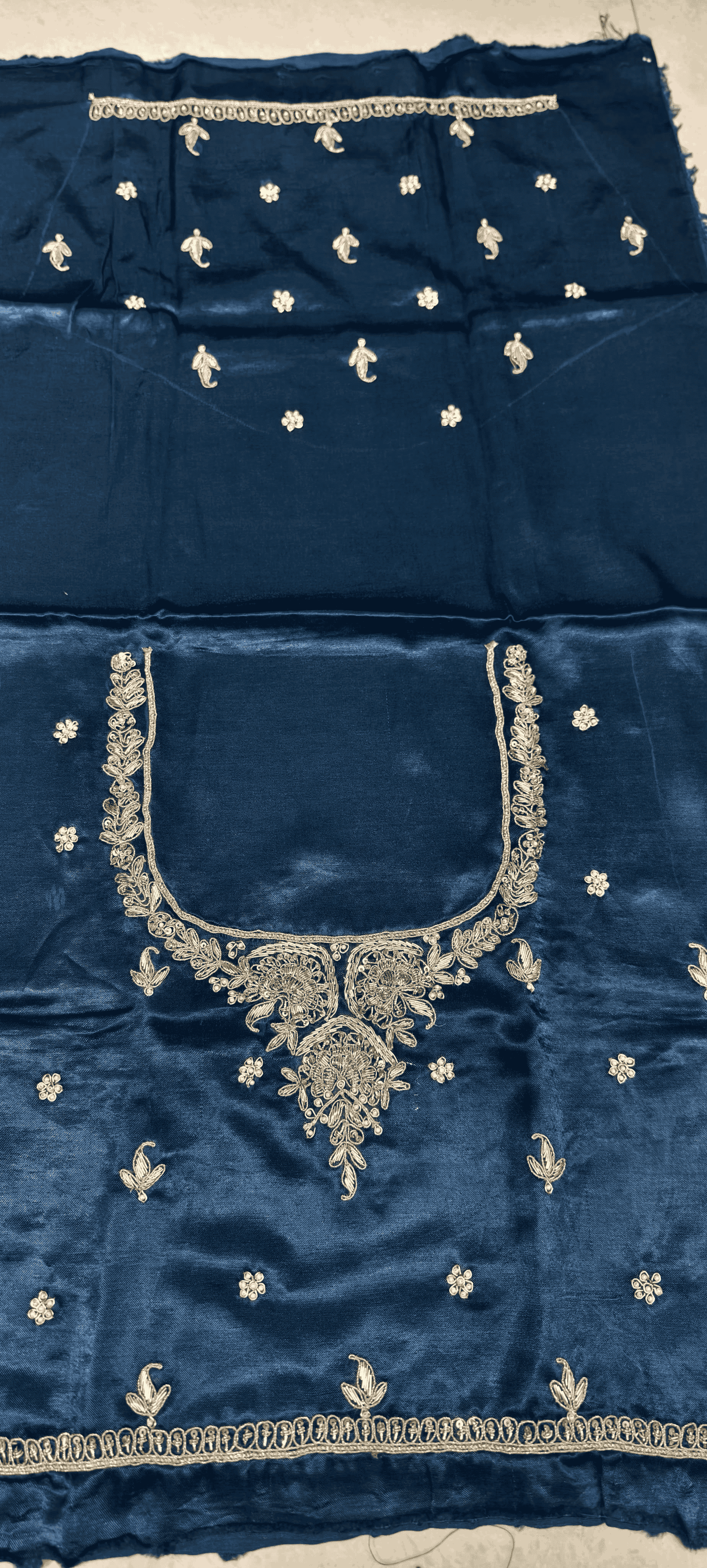 Pure Mashru Gaji Silk Blouse Piece with Pearl Jardoshi Work