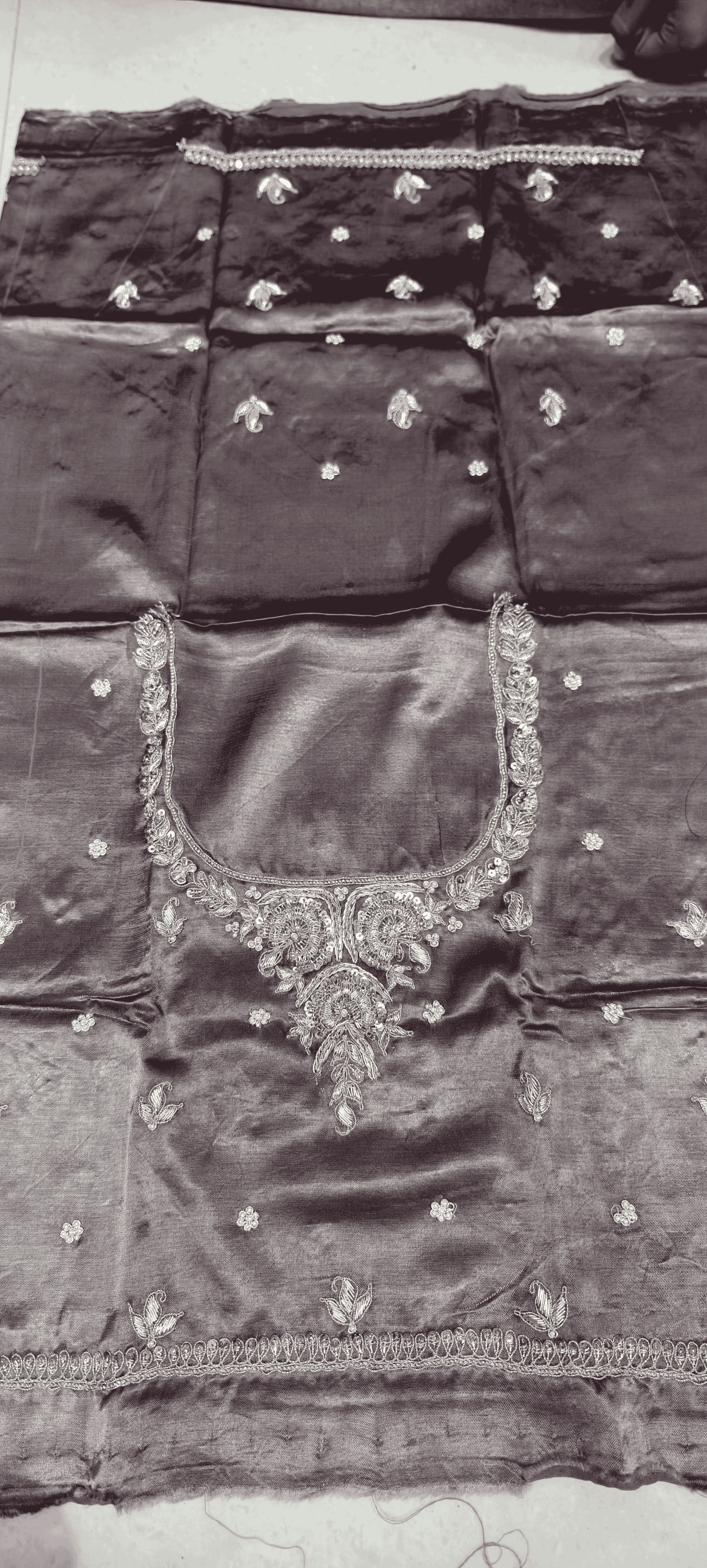 Pure Mashru Gaji Silk Blouse Piece with Pearl Jardoshi Work