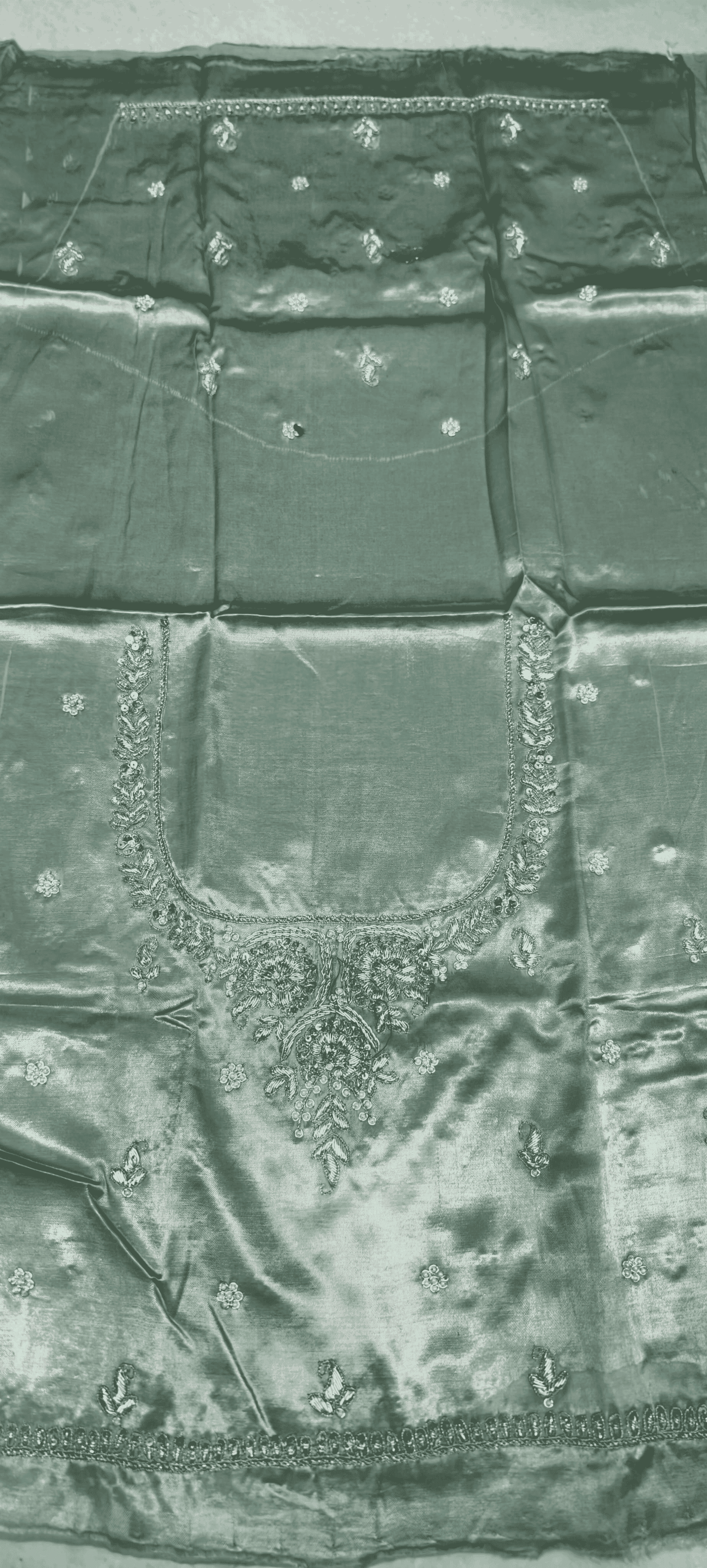 Pure Mashru Gaji Silk Blouse Piece with Pearl Jardoshi Work