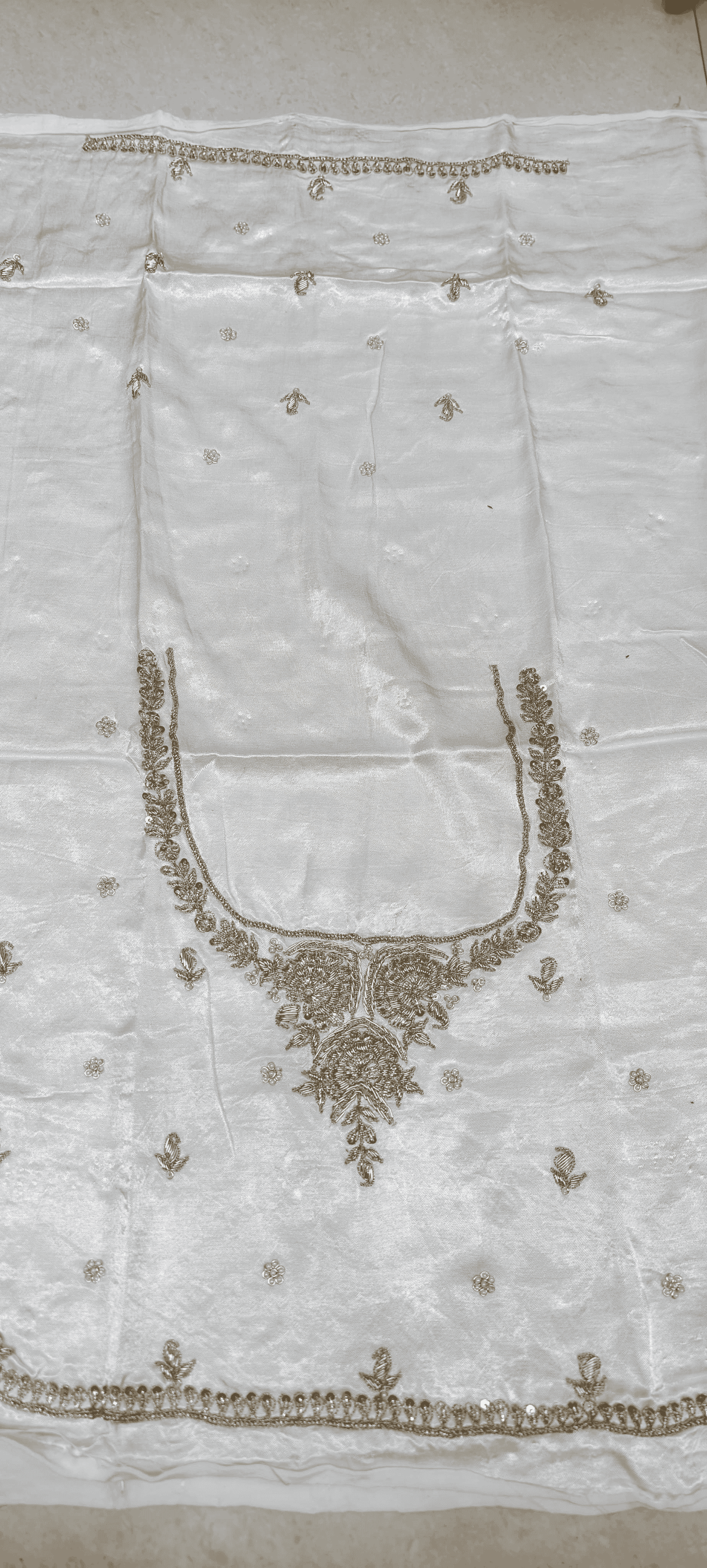 Pure Mashru Gaji Silk Blouse Piece with Pearl Jardoshi Work