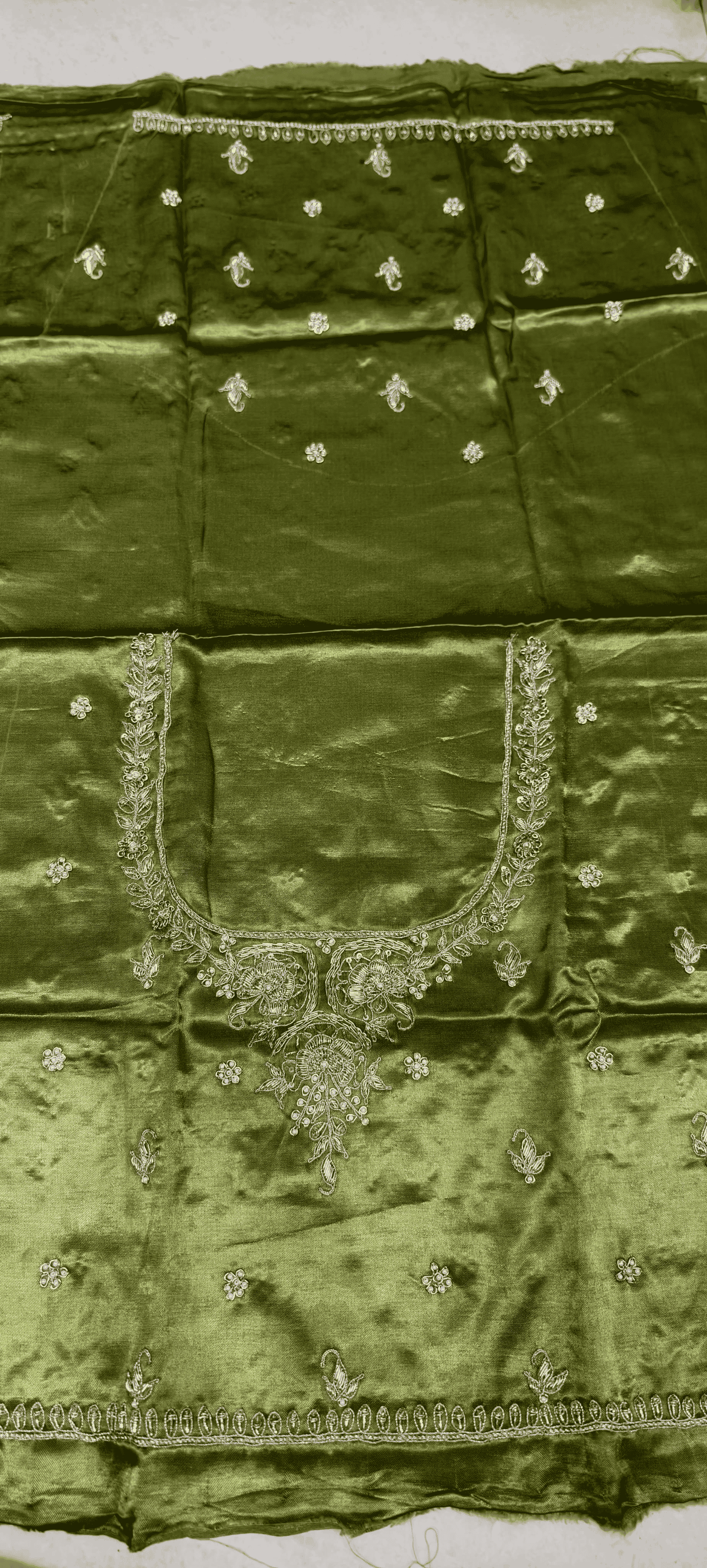 Pure Mashru Gaji Silk Blouse Piece with Pearl Jardoshi Work