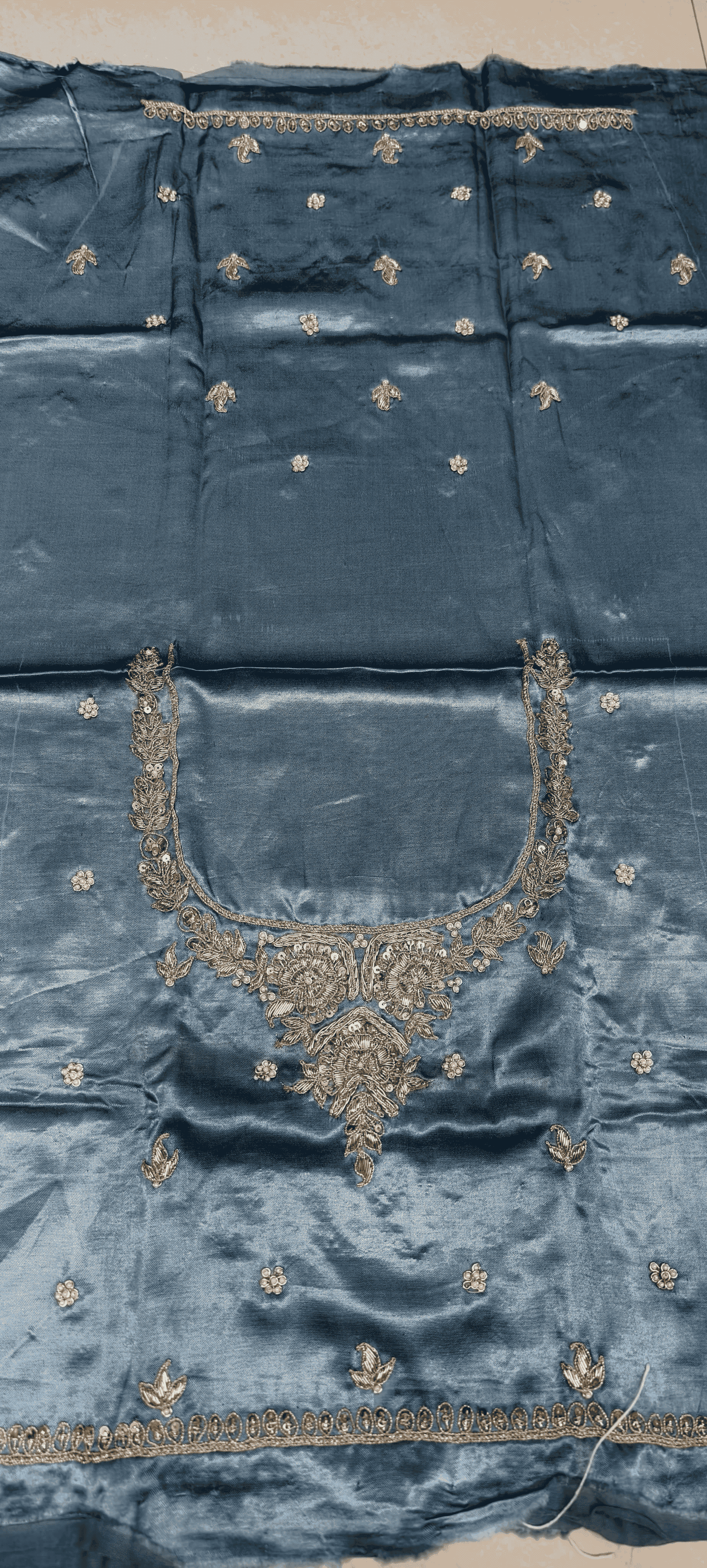 Pure Mashru Gaji Silk Blouse Piece with Pearl Jardoshi Work