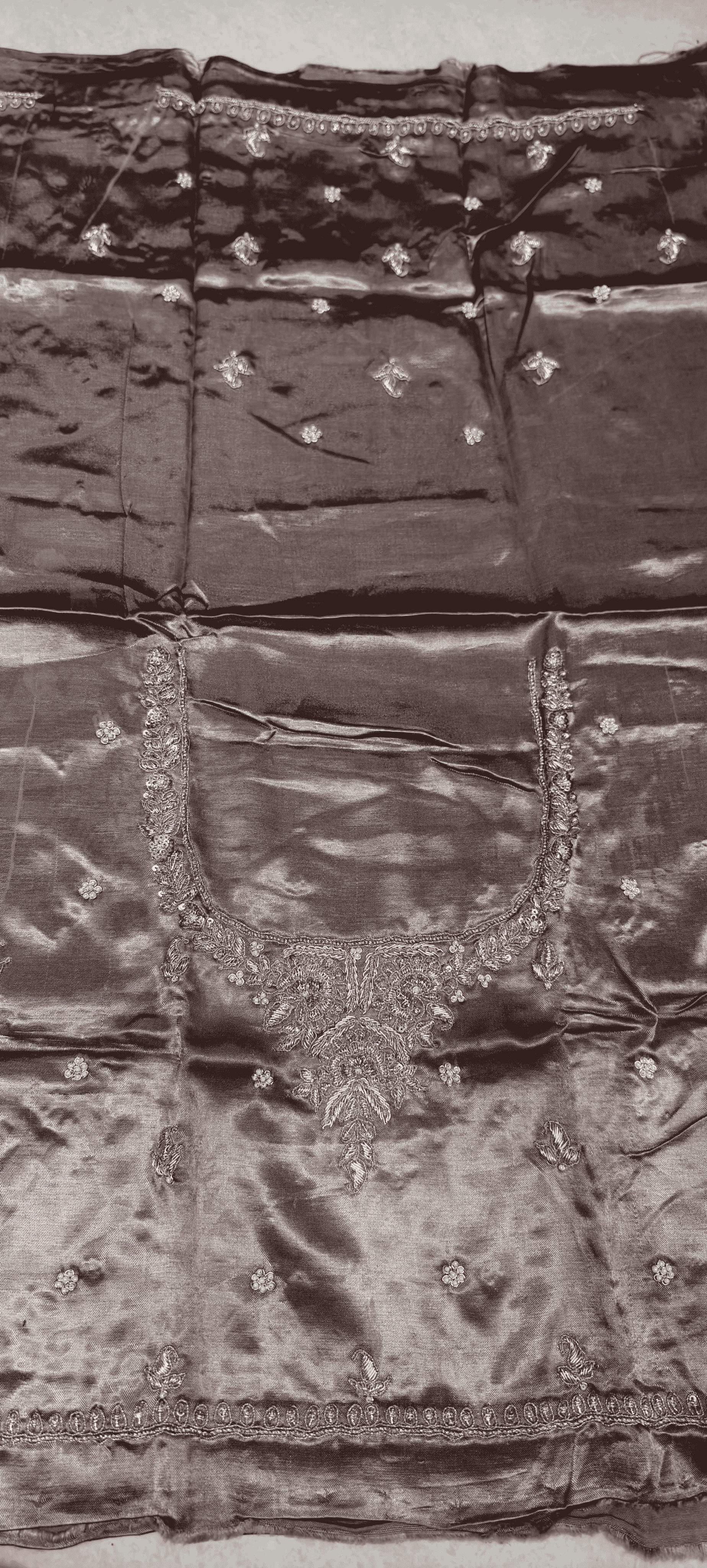 Pure Mashru Gaji Silk Blouse Piece with Pearl Jardoshi Work