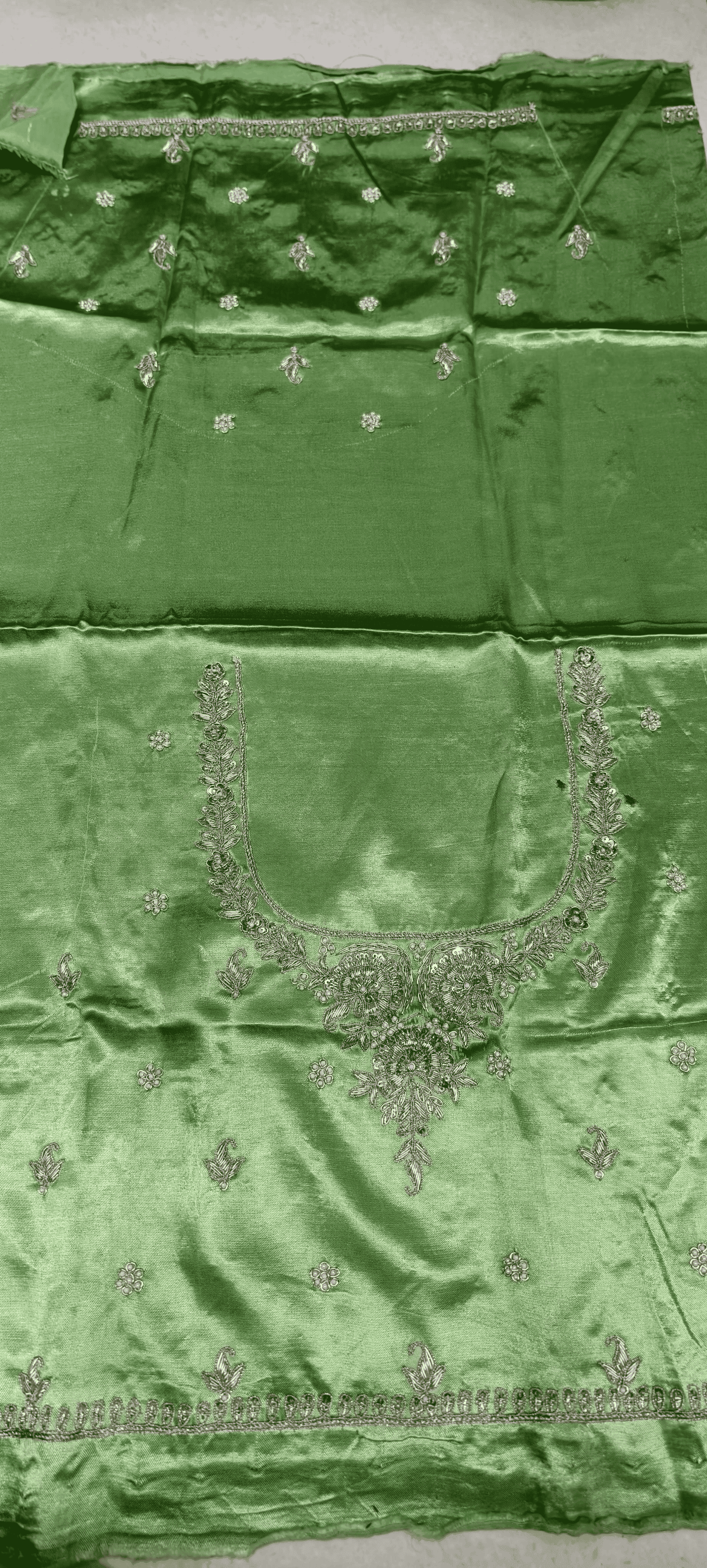 Pure Mashru Gaji Silk Blouse Piece with Pearl Jardoshi Work