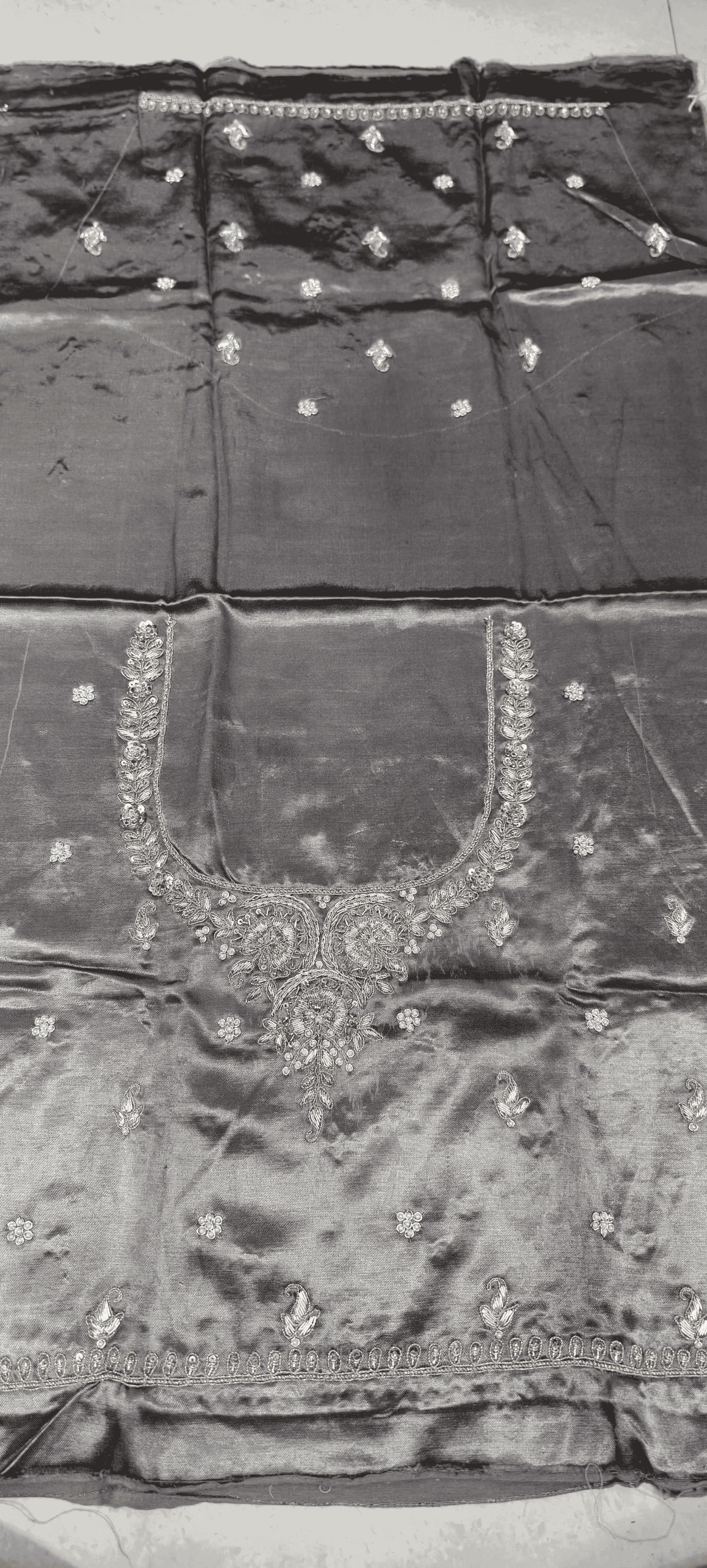 Pure Mashru Gaji Silk Blouse Piece with Pearl Jardoshi Work