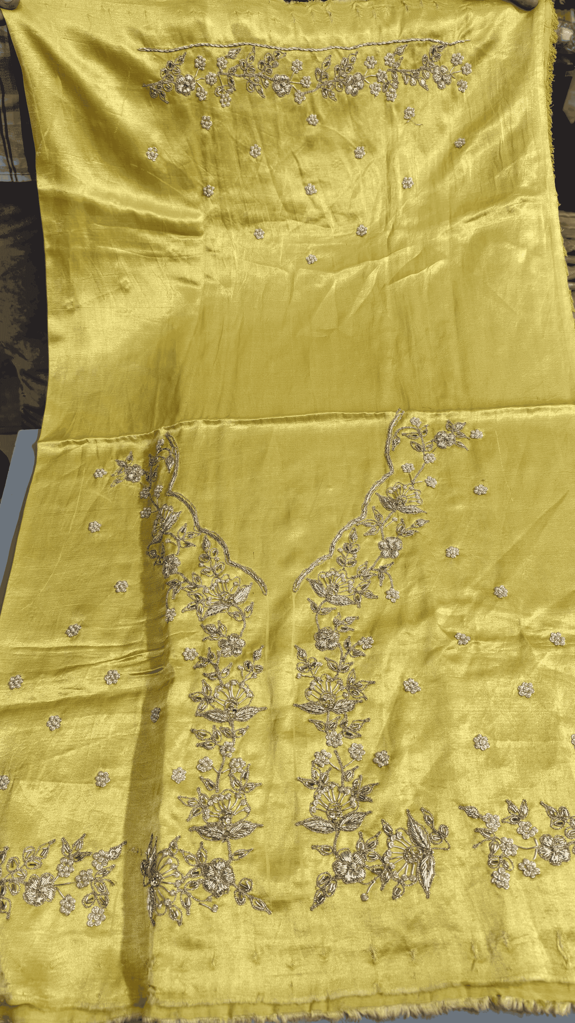 Pure Mashru Gaji Silk Blouse Piece with Pearl Jardoshi Work