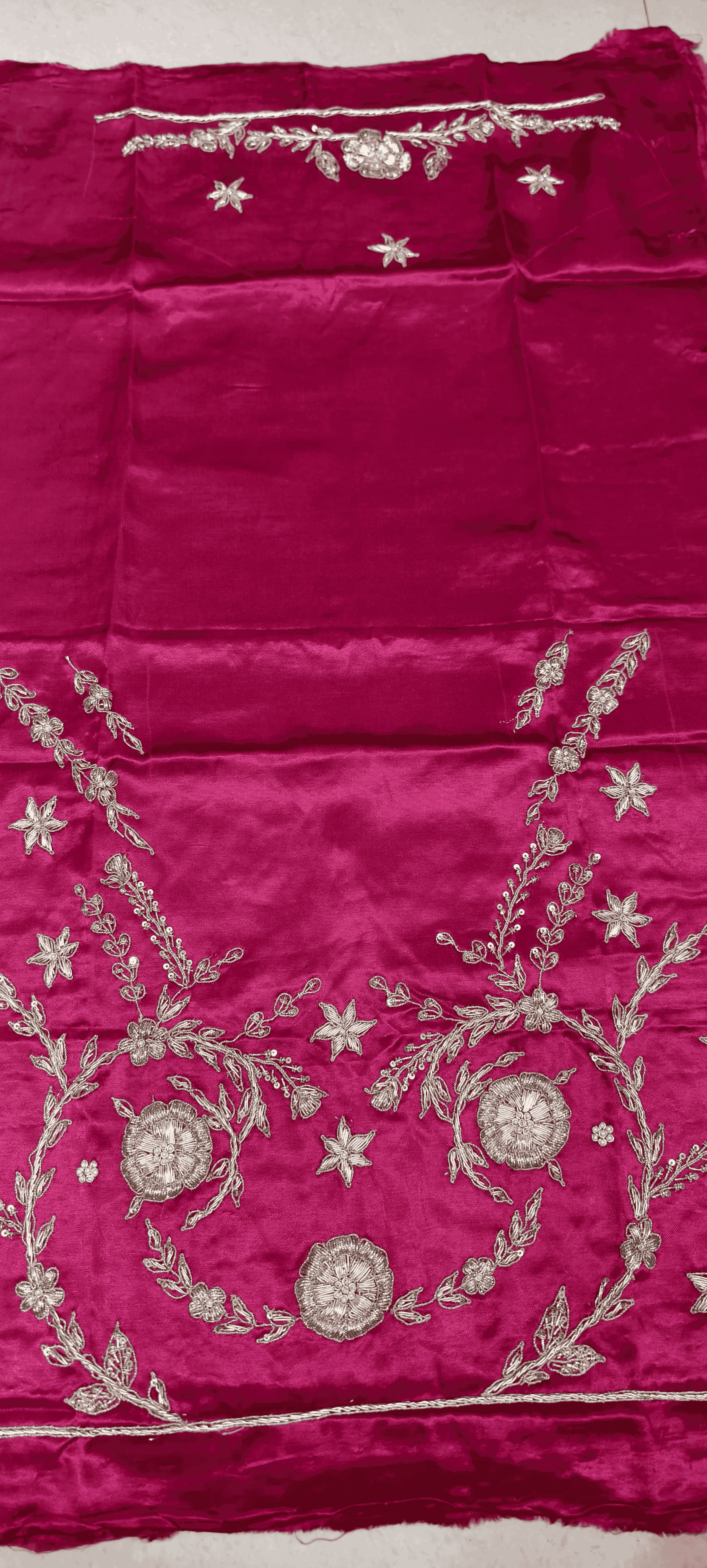 Pure Mashru Gaji Silk Blouse Piece with Pearl Jardoshi Work