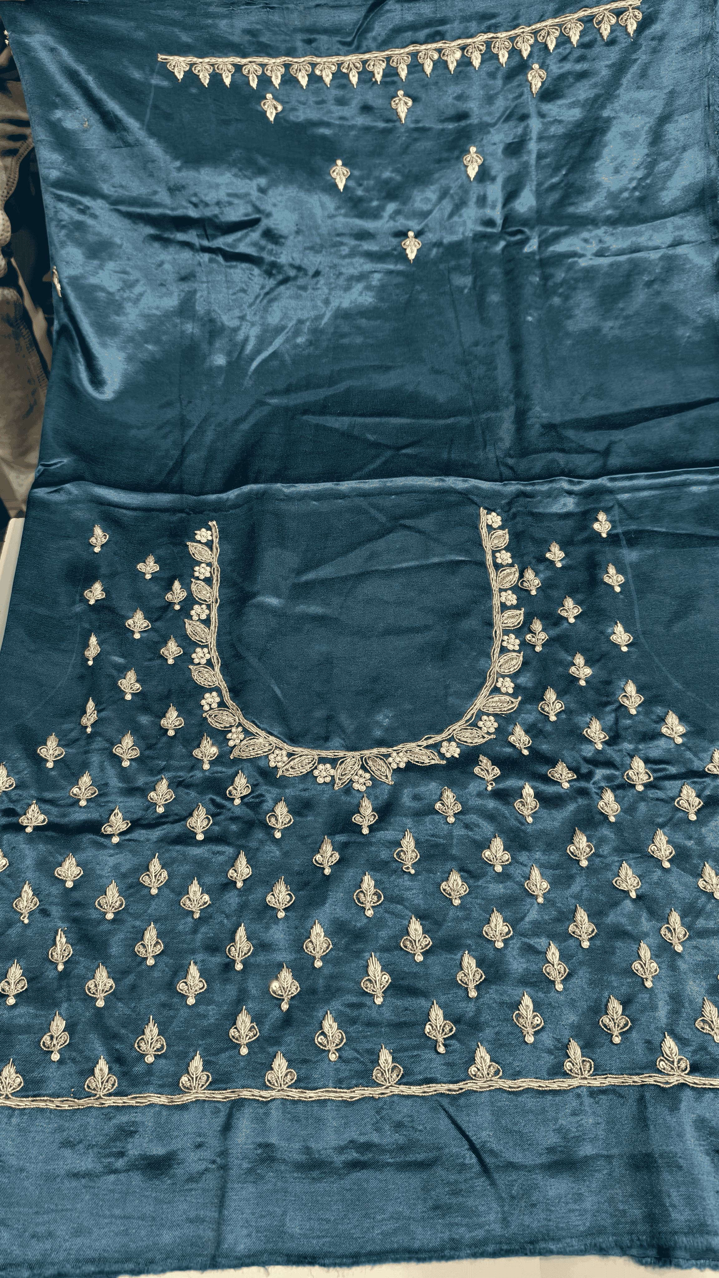 Pure Mashru Gaji Silk Blouse Piece with Pearl Jardoshi Work