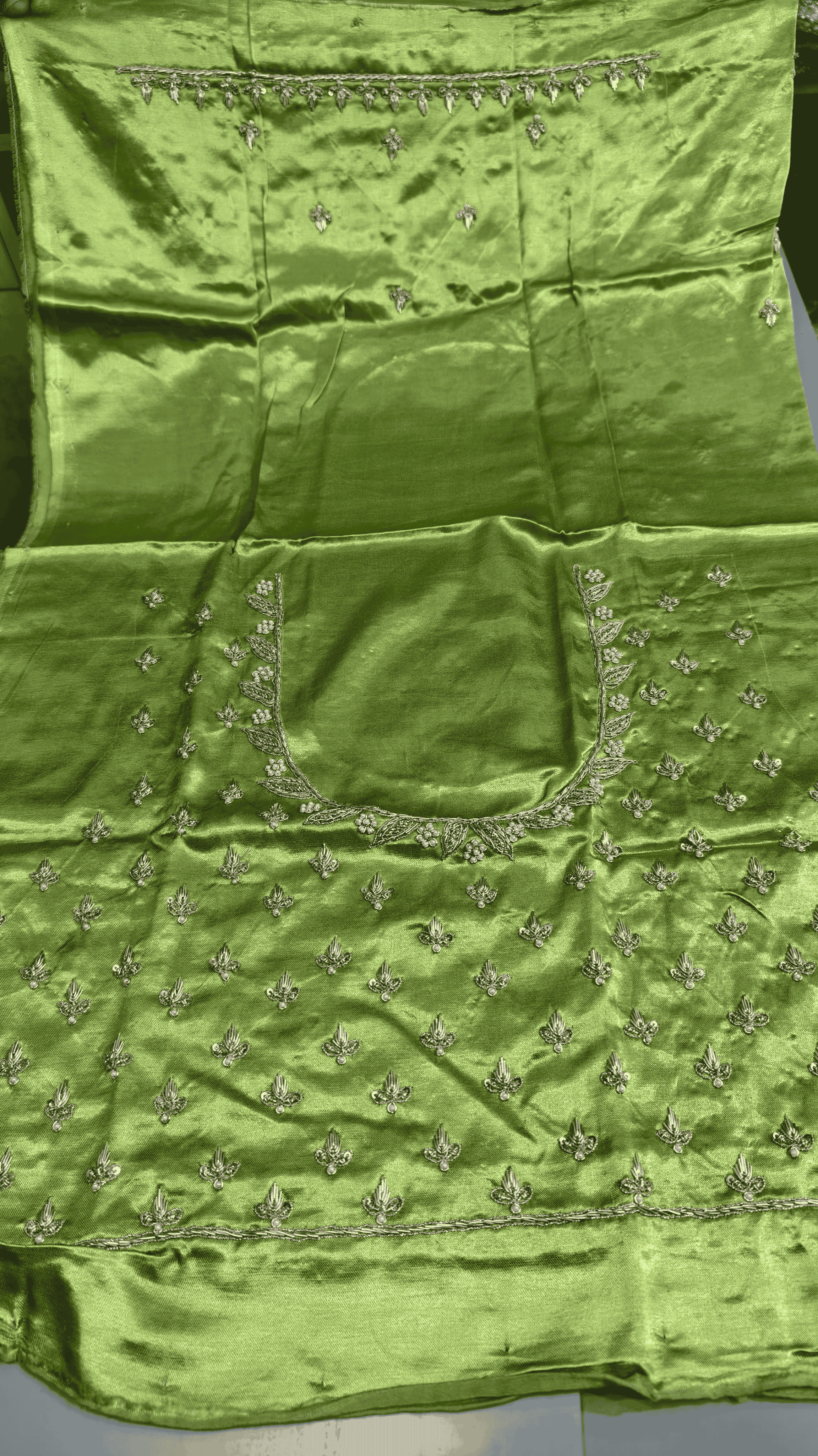 Pure Mashru Gaji Silk Blouse Piece with Pearl Jardoshi Work