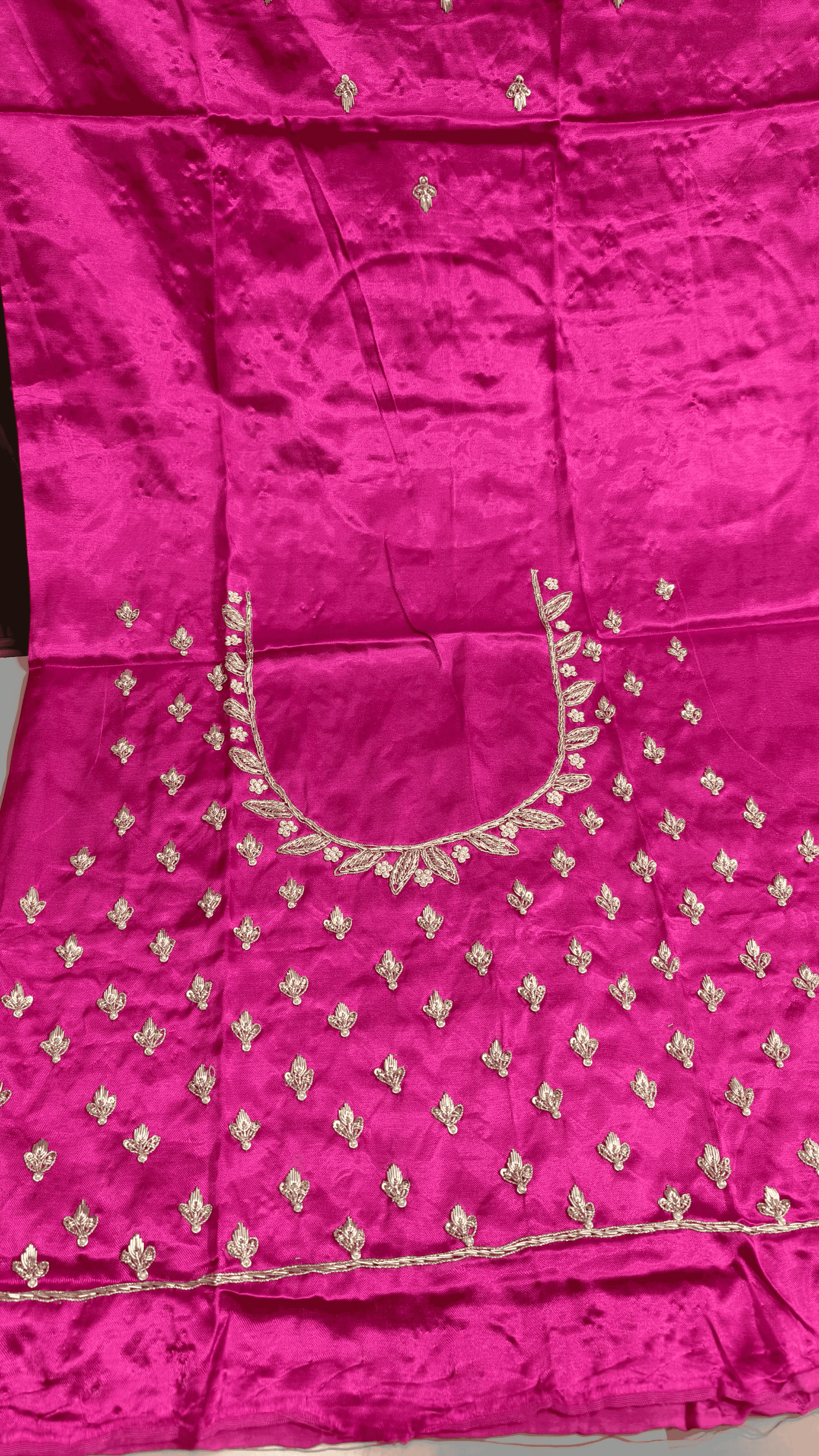 Pure Mashru Gaji Silk Blouse Piece with Pearl Jardoshi Work