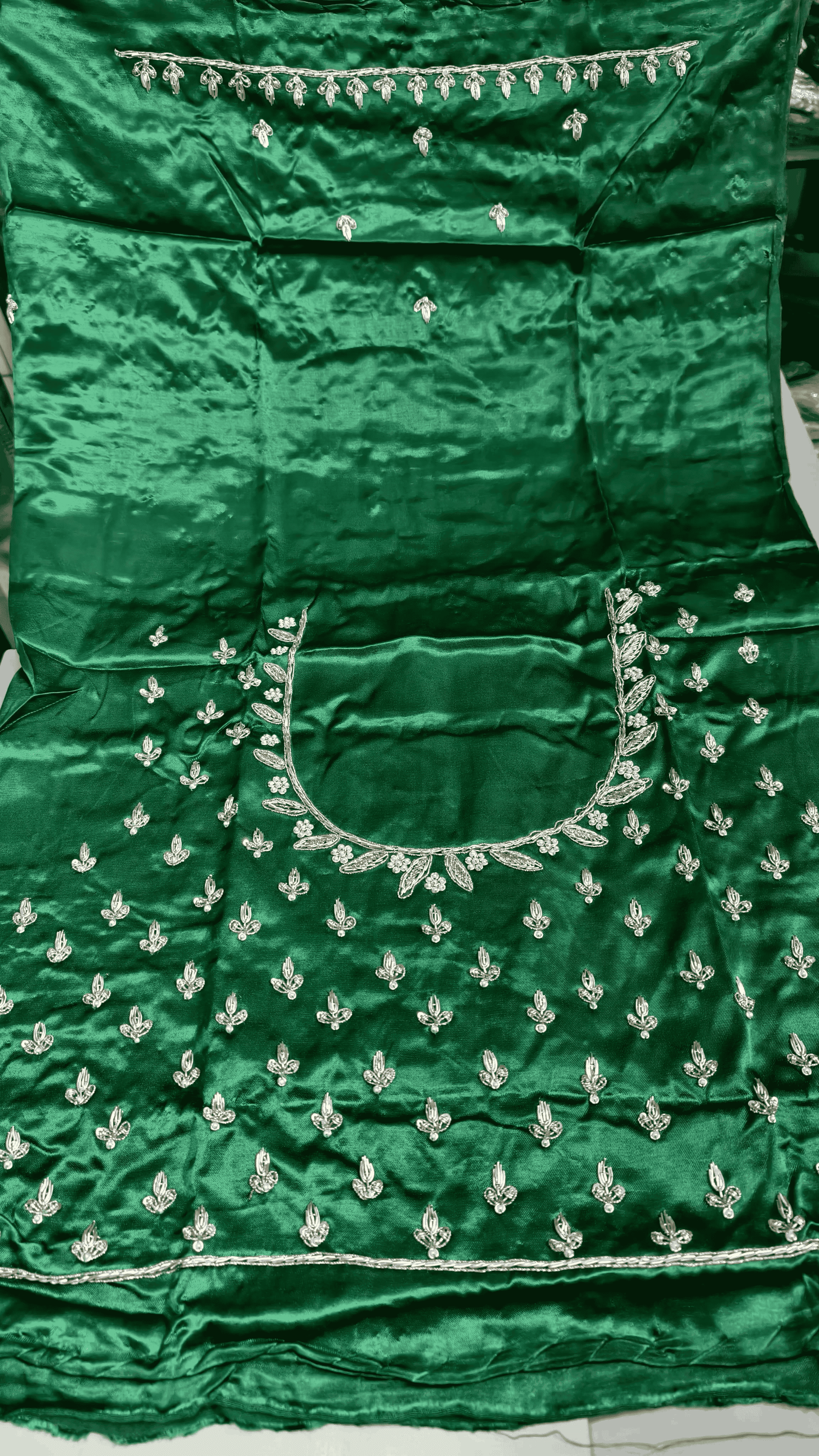 Pure Mashru Gaji Silk Blouse Piece with Pearl Jardoshi Work