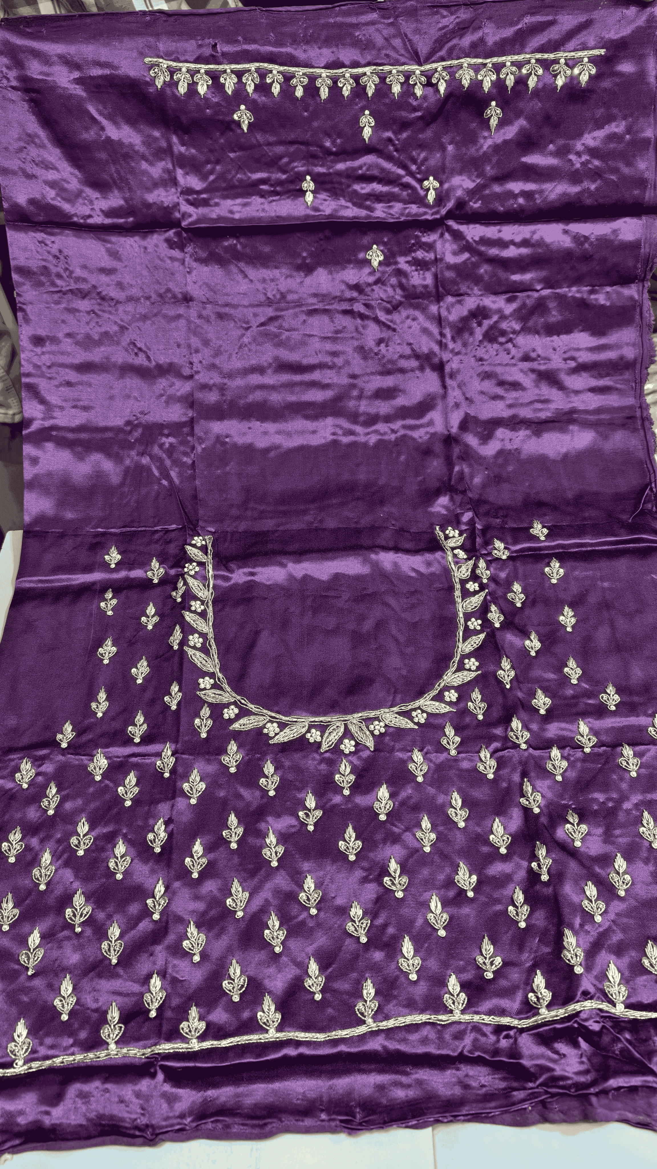 Pure Mashru Gaji Silk Blouse Piece with Pearl Jardoshi Work