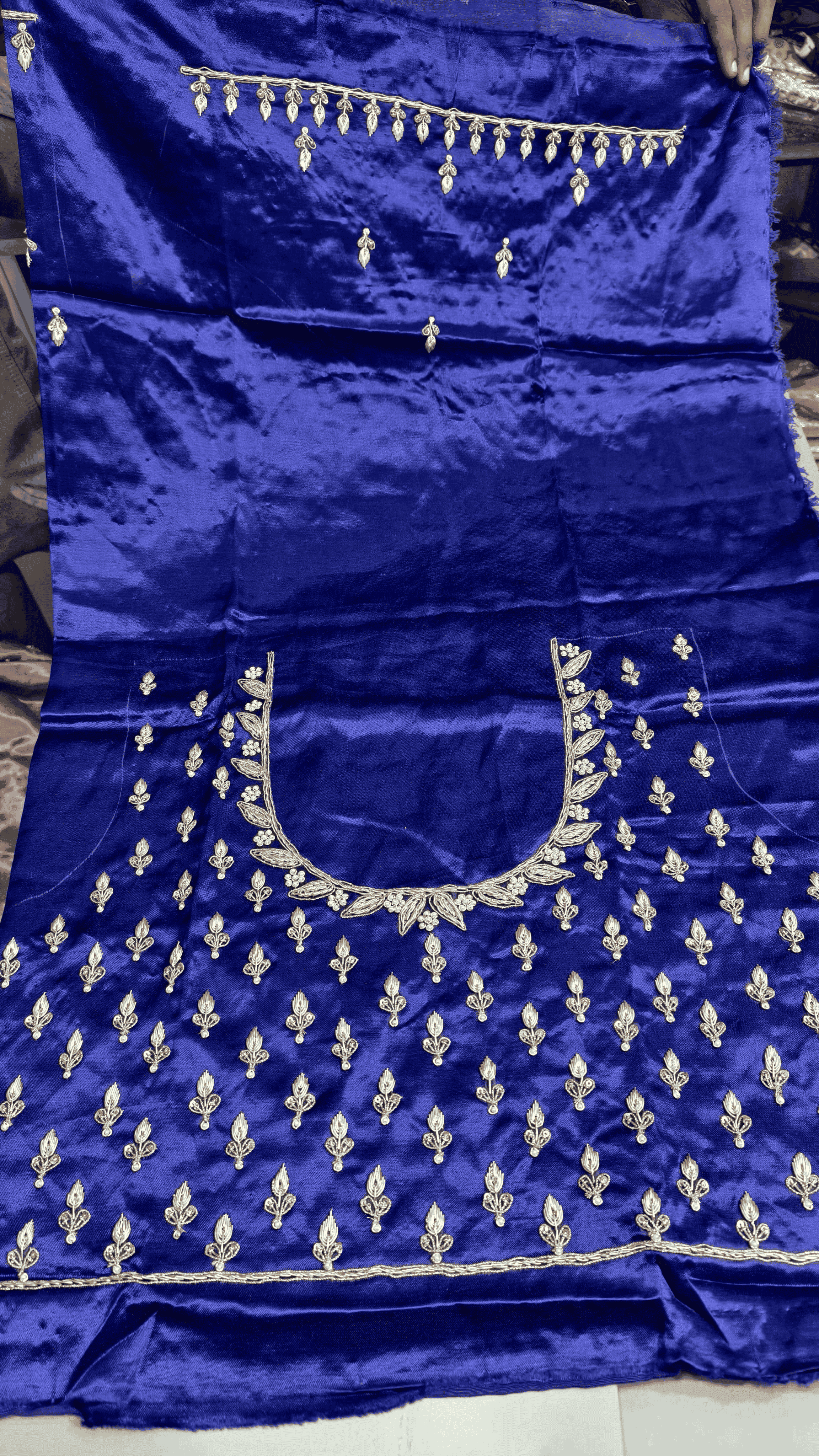 Pure Mashru Gaji Silk Blouse Piece with Pearl Jardoshi Work