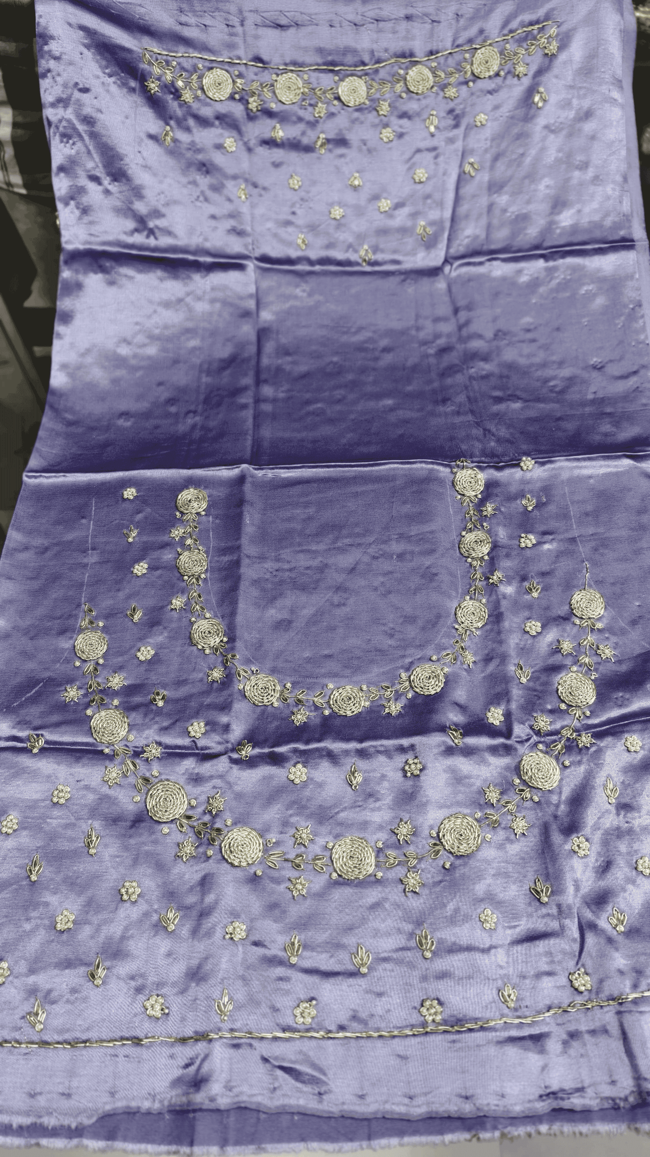 Pure Mashru Gaji Silk Blouse Piece with Pearl Jardoshi Work