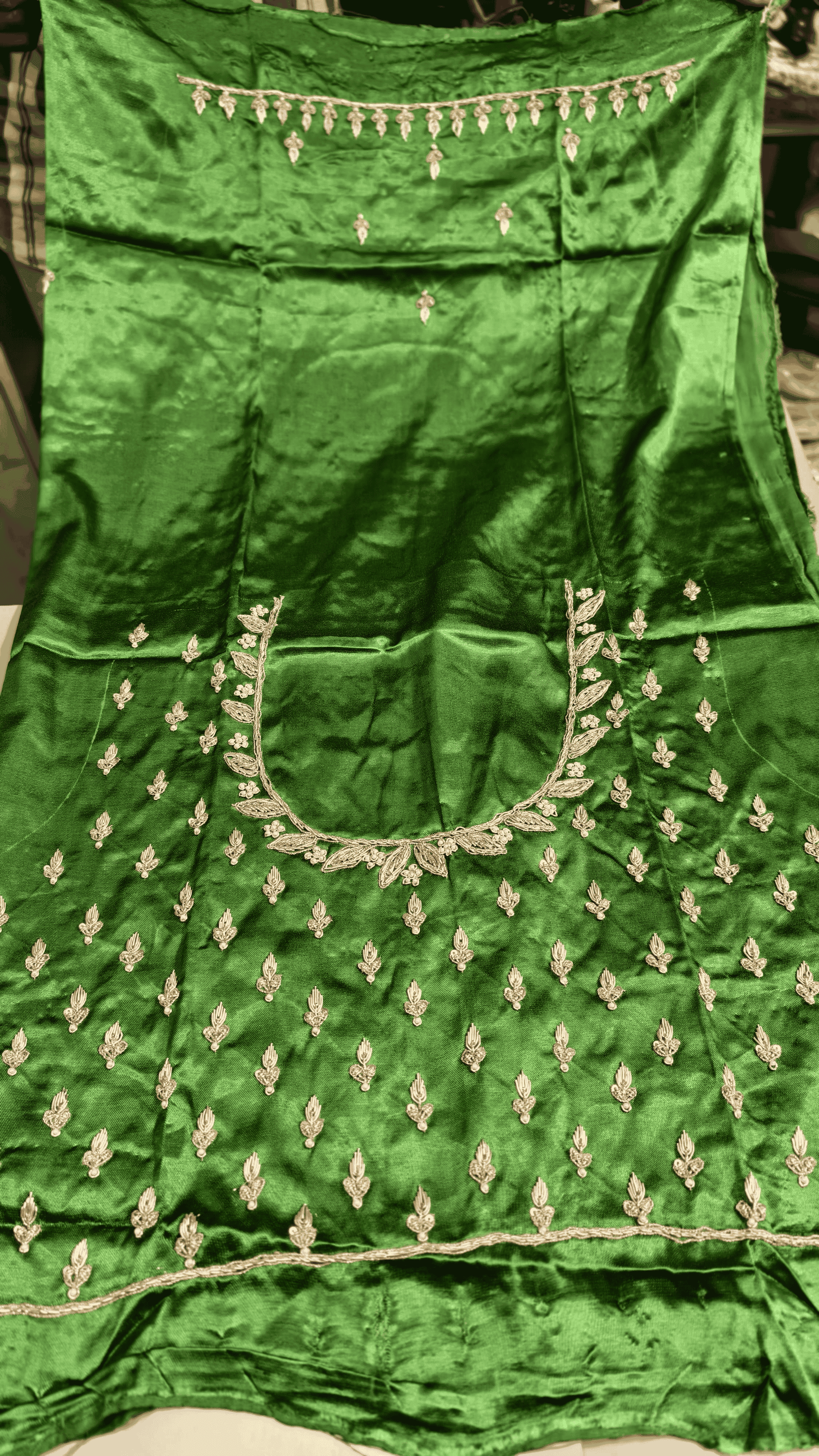 Pure Mashru Gaji Silk Blouse Piece with Pearl Jardoshi Work