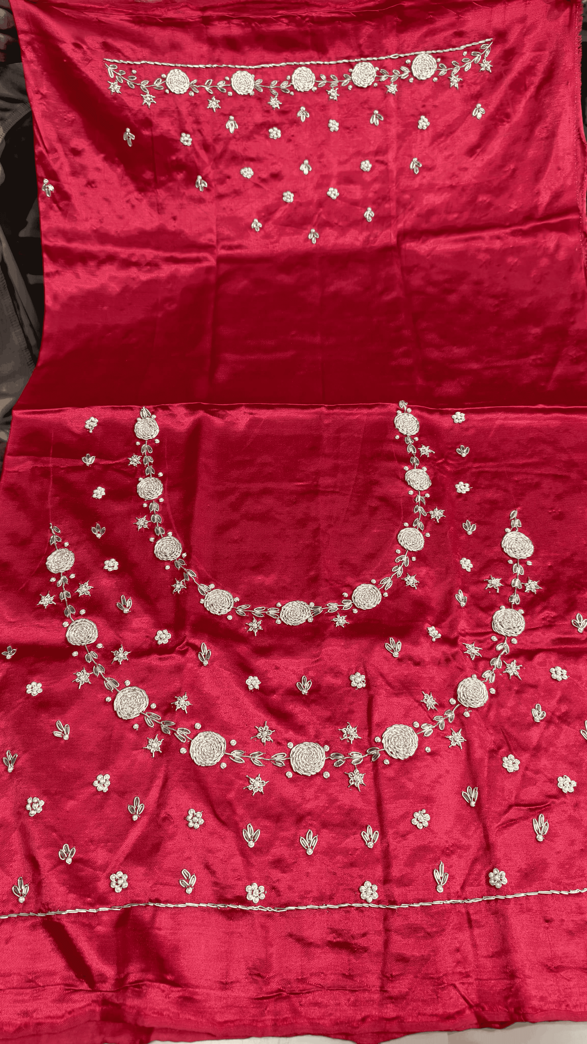 Pure Mashru Gaji Silk Blouse Piece with Pearl Jardoshi Work