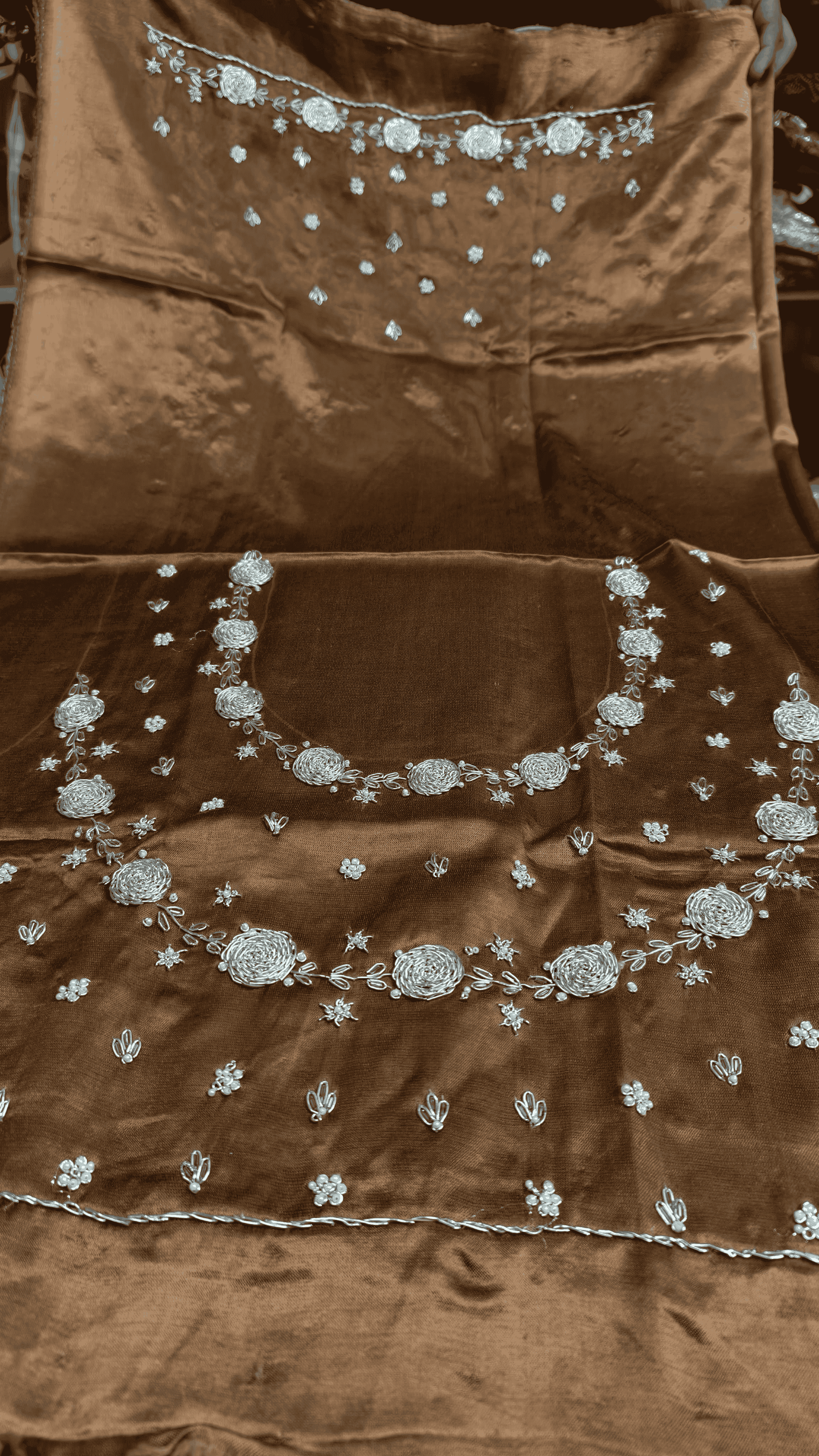 Pure Mashru Gaji Silk Blouse Piece with Pearl Jardoshi Work