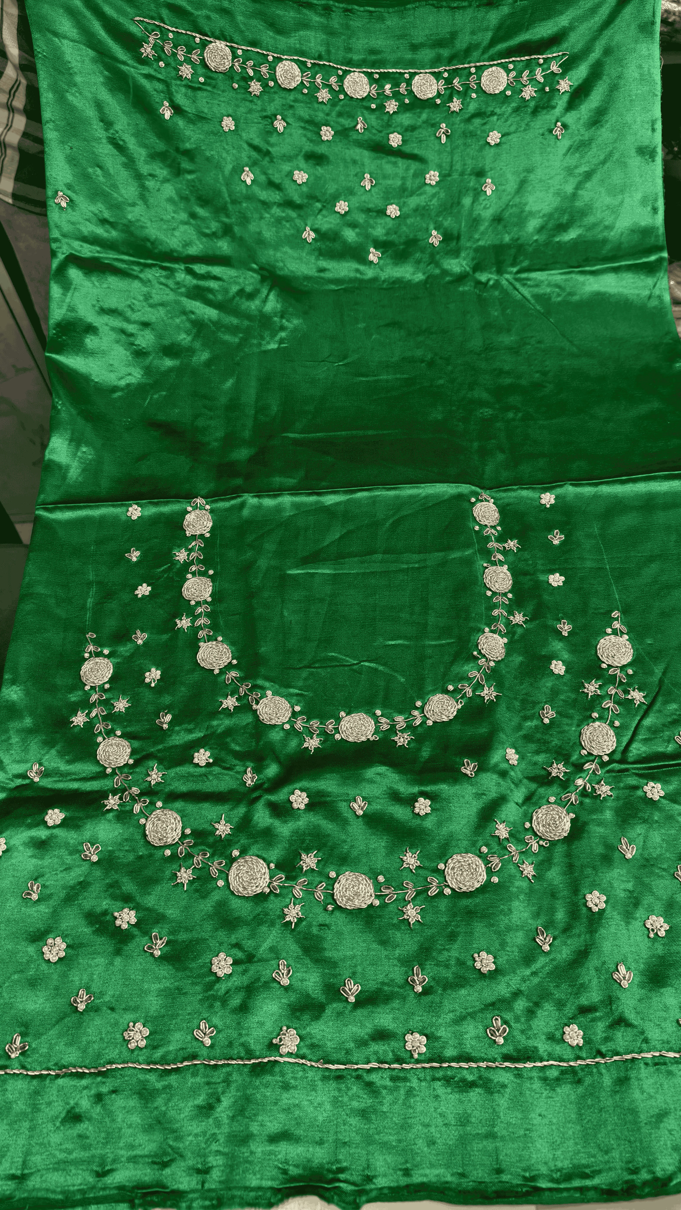 Pure Mashru Gaji Silk Blouse Piece with Pearl Jardoshi Work