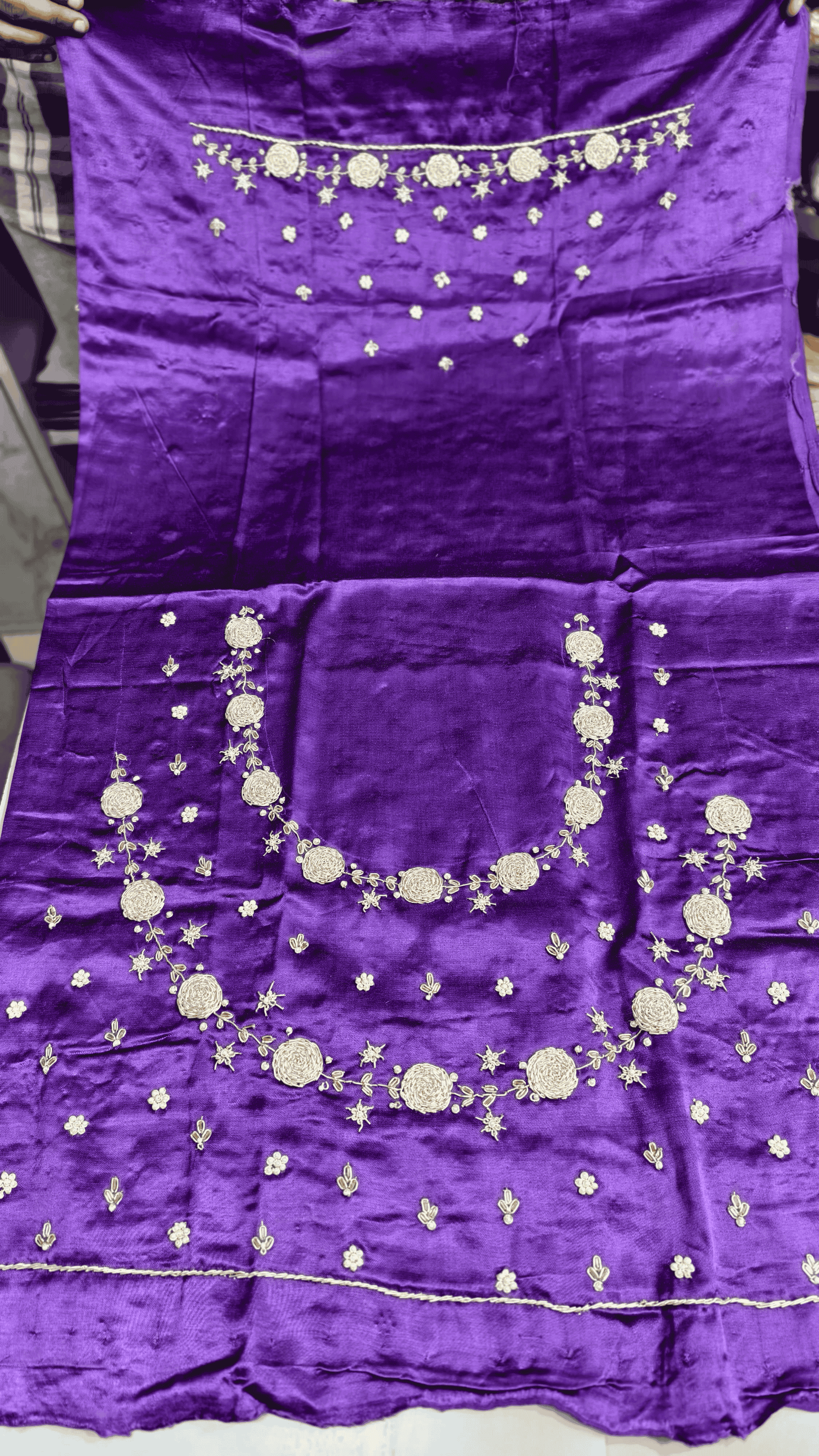 Pure Mashru Gaji Silk Blouse Piece with Pearl Jardoshi Work