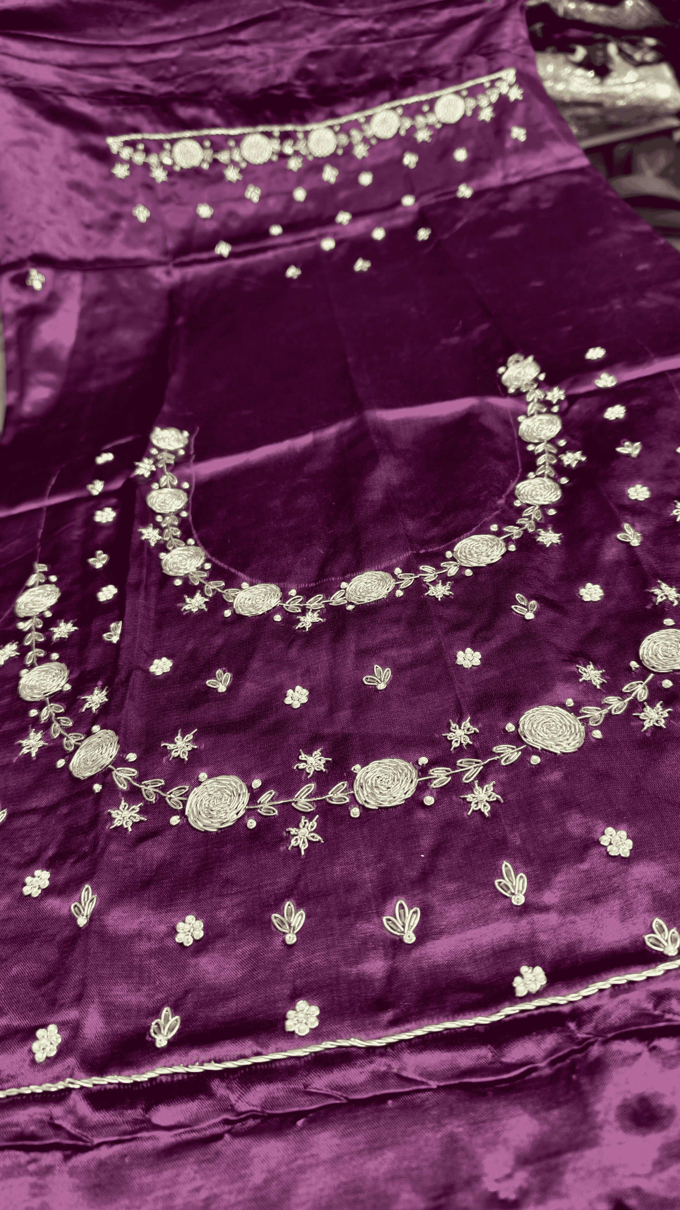 Pure Mashru Gaji Silk Blouse Piece with Pearl Jardoshi Work