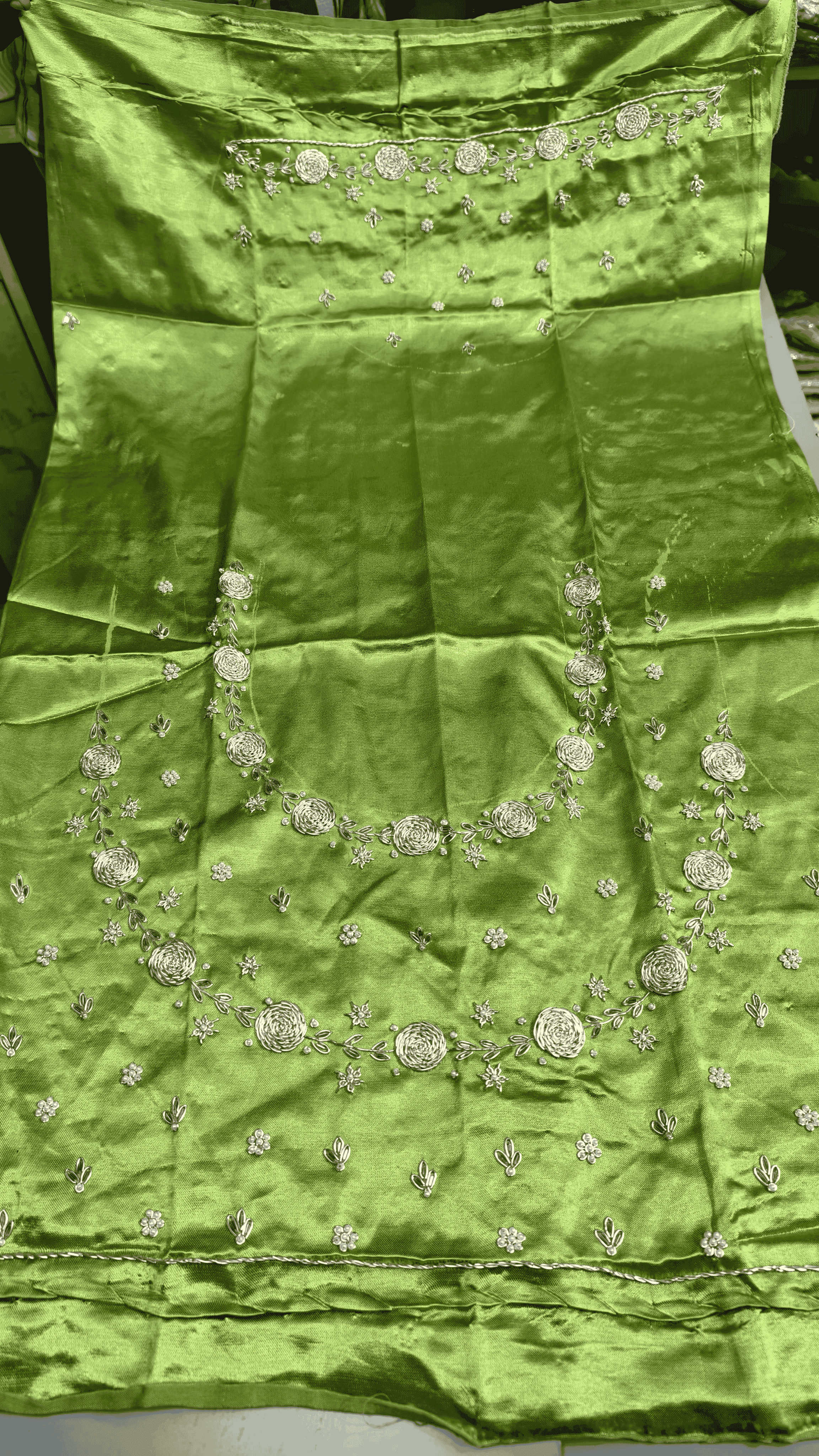 Pure Mashru Gaji Silk Blouse Piece with Pearl Jardoshi Work