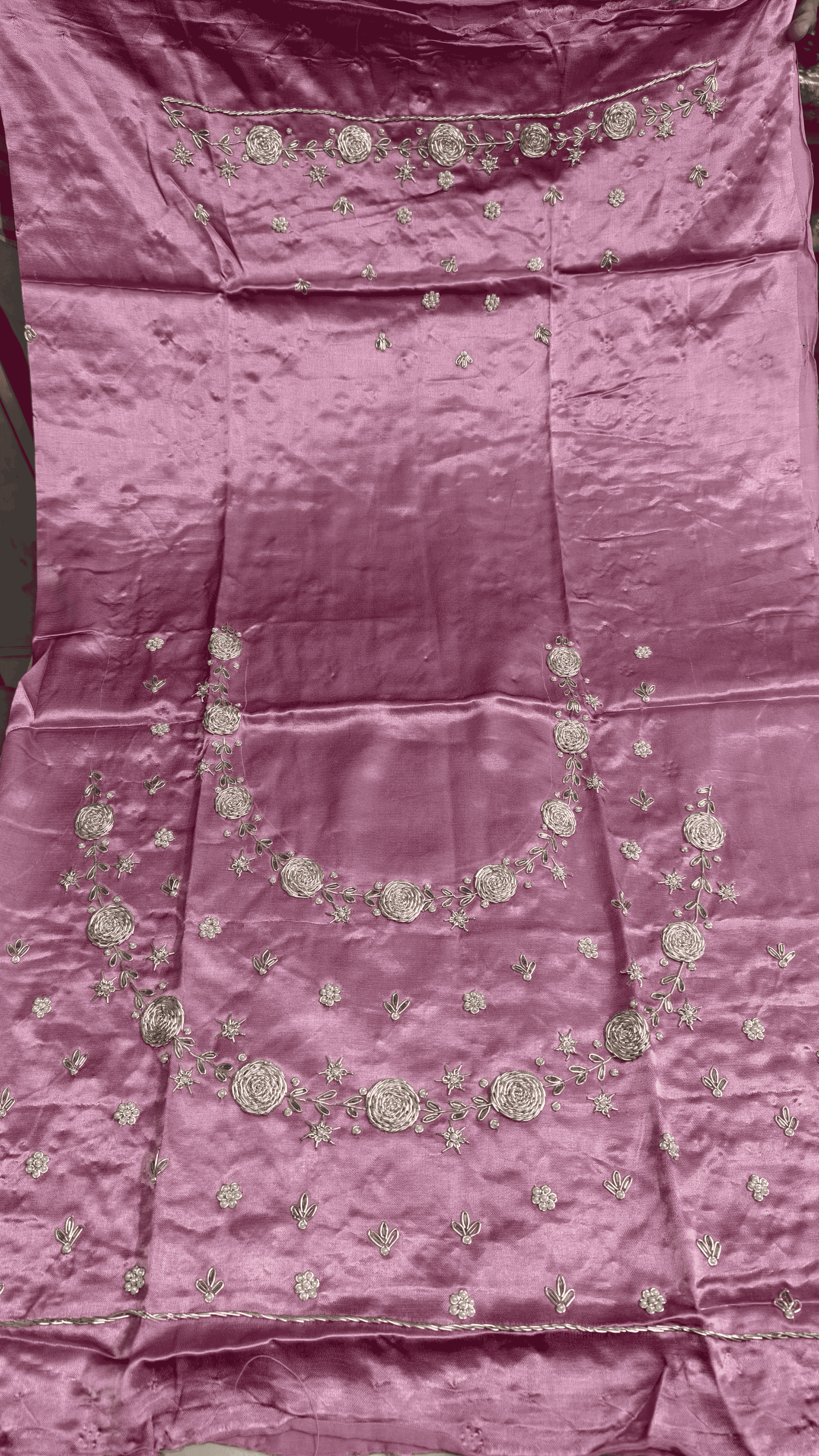 Pure Mashru Gaji Silk Blouse Piece with Pearl Jardoshi Work
