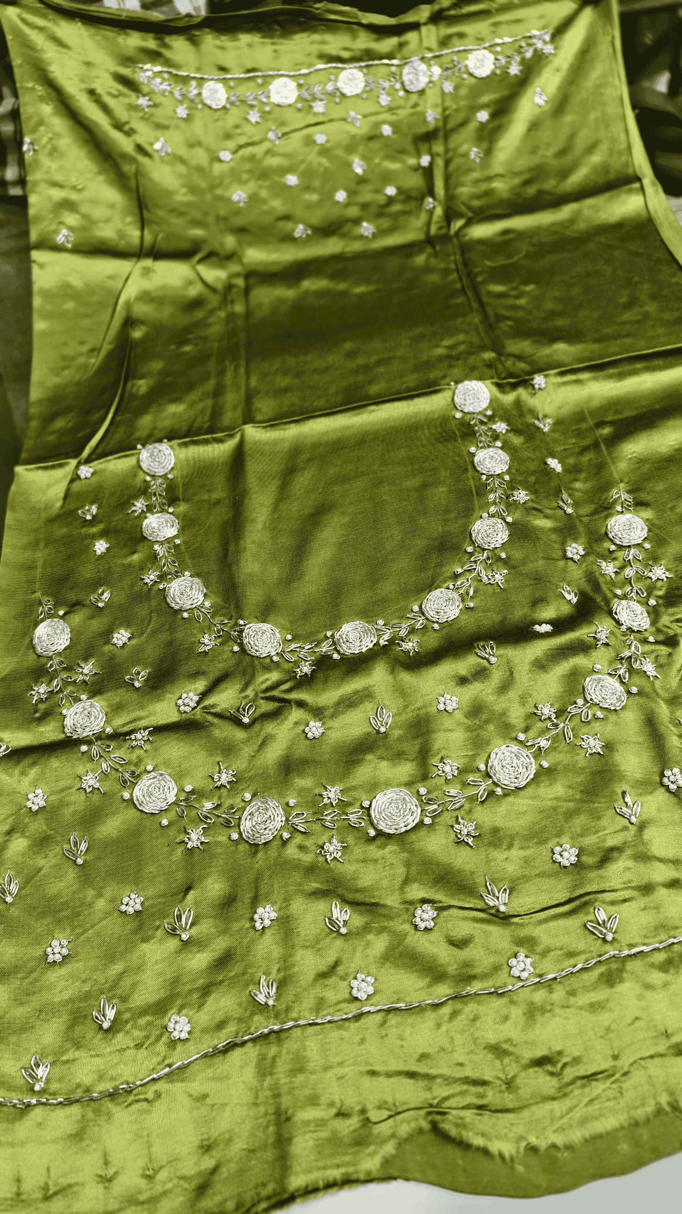 Pure Mashru Gaji Silk Blouse Piece with Pearl Jardoshi Work