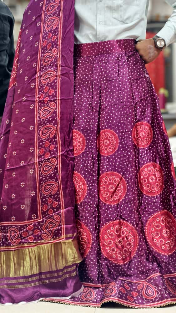 Pure Mashru Gaji Silk Digital Print Ghagra Set