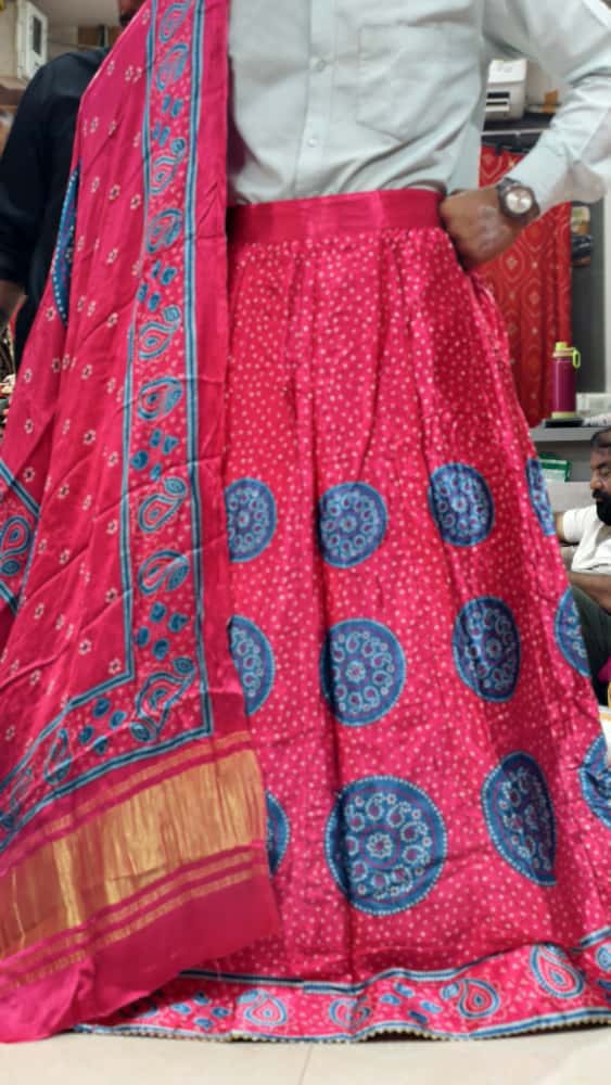 Pure Mashru Gaji Silk Digital Print Ghagra Set