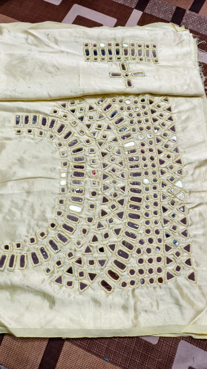 Pure Mashru Gaji Silk Hand Work Mirror Blouse