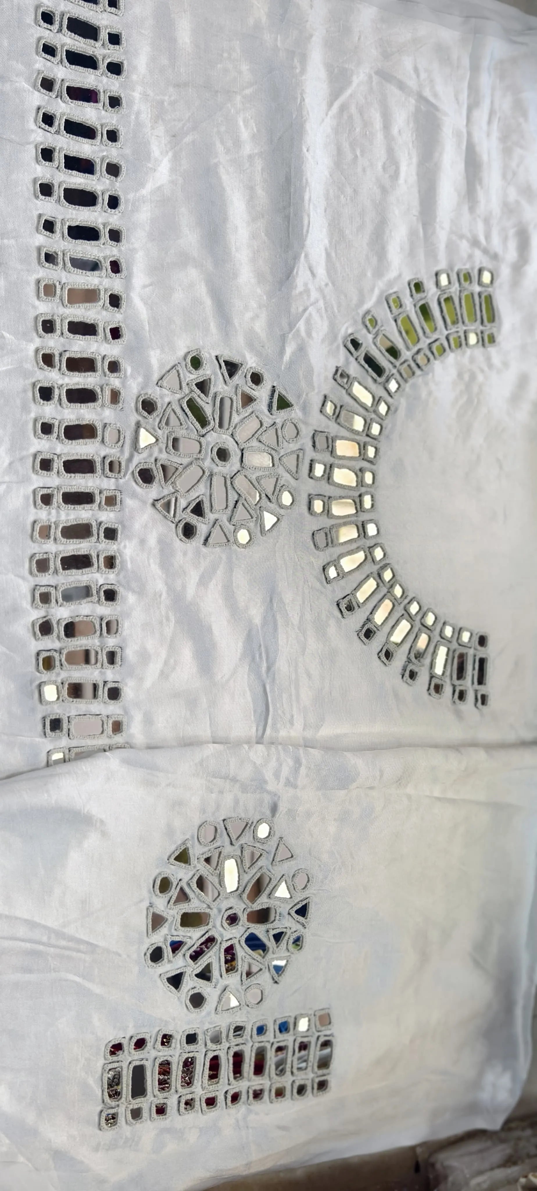 Pure Mashru Gaji Silk Hand Work Mirror Blouse Piece