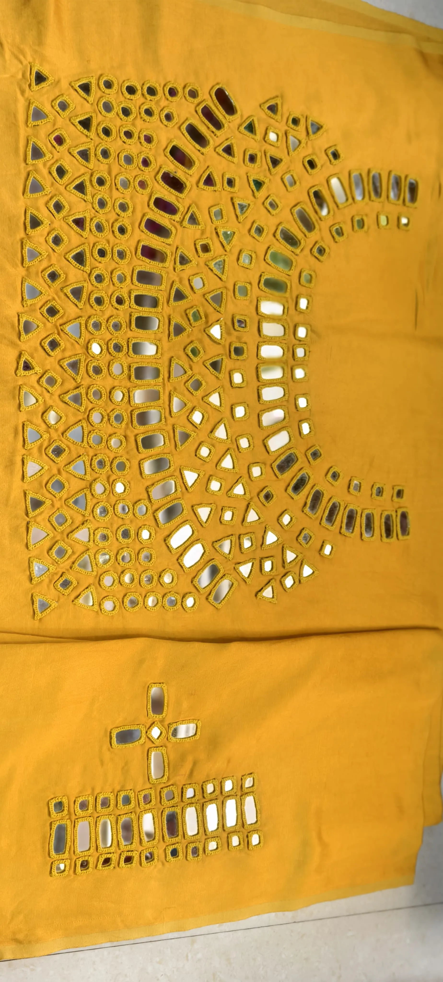 Pure Mashru Gaji Silk Hand Work Mirror Blouse Piece