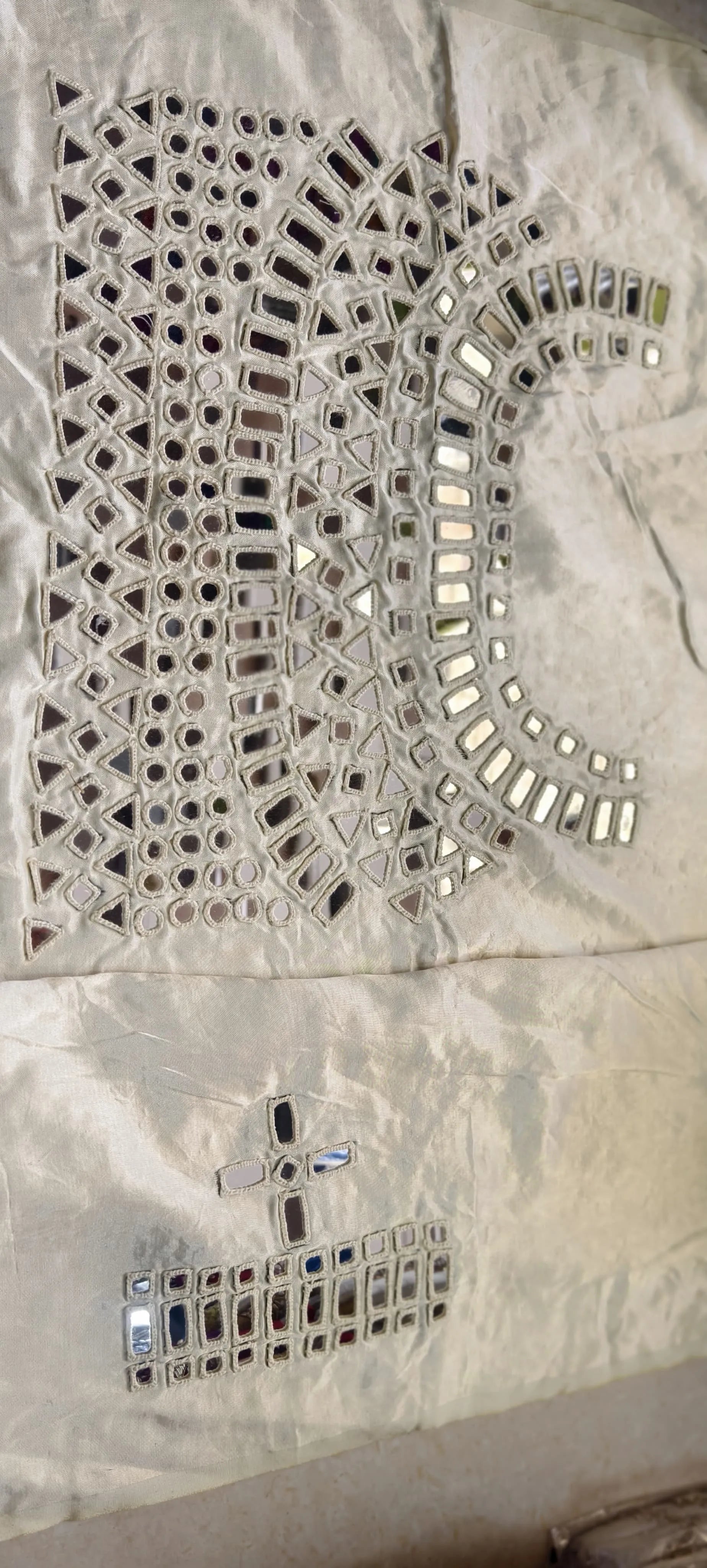 Pure Mashru Gaji Silk Hand Work Mirror Blouse Piece