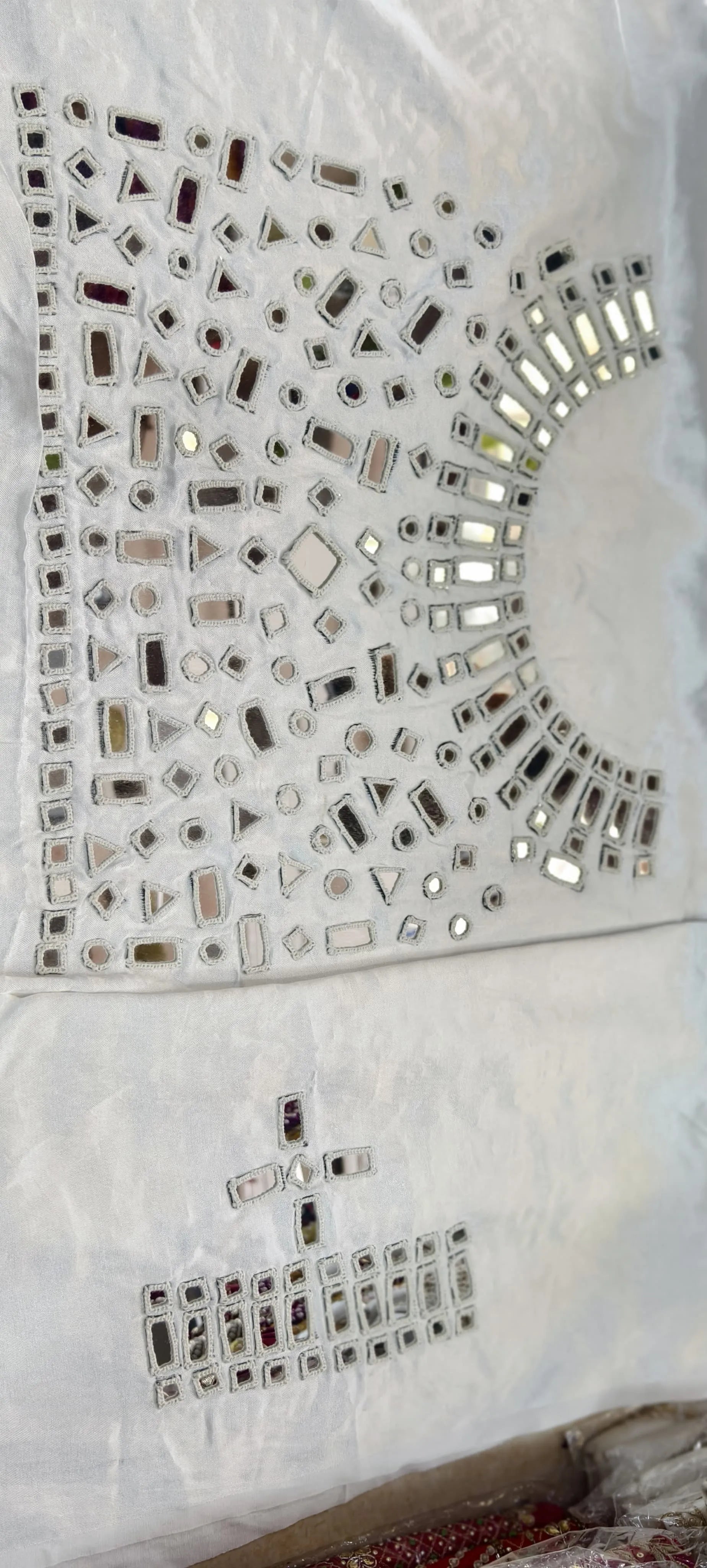 Pure Mashru Gaji Silk Hand Work Mirror Blouse Piece