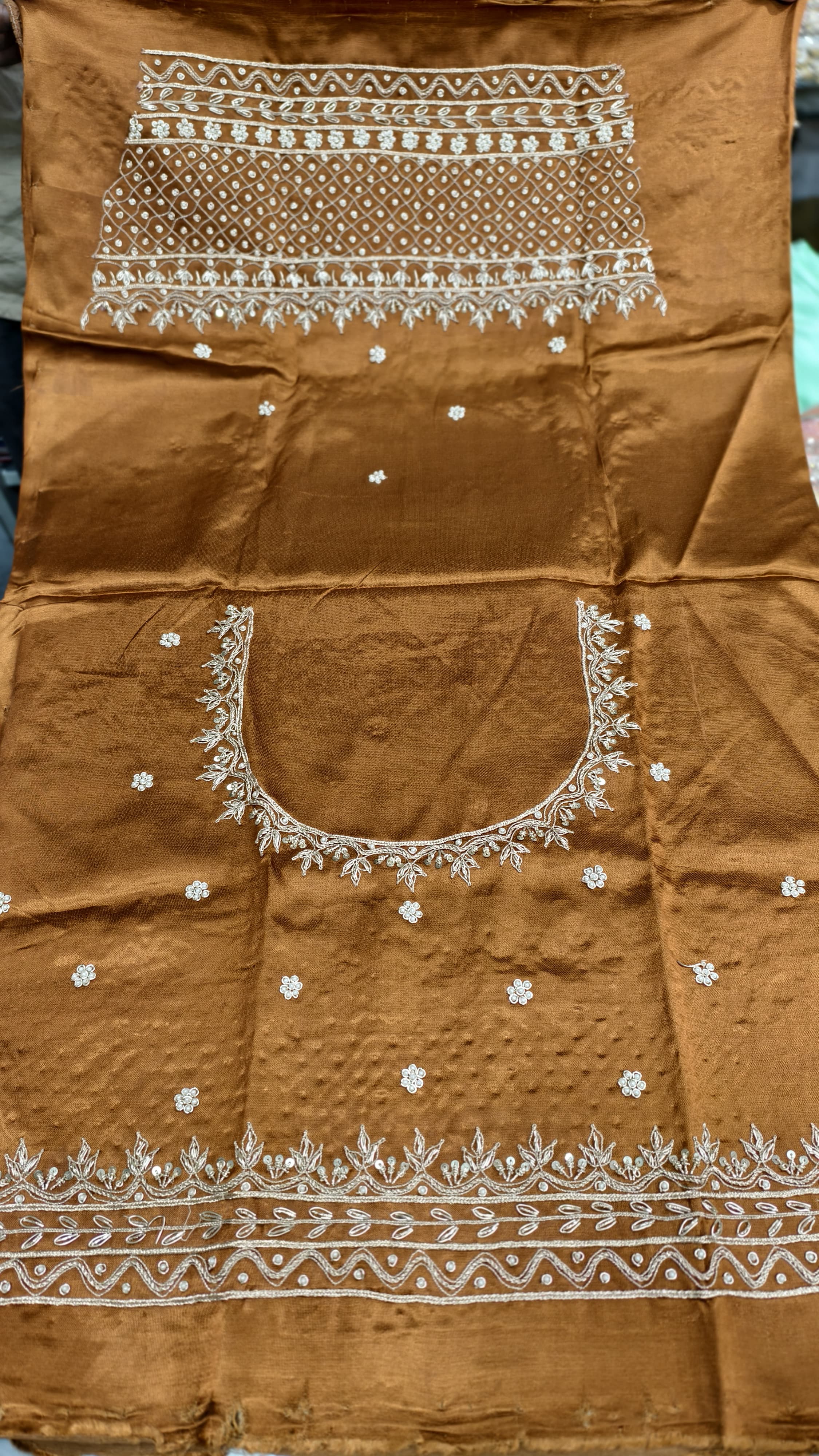 Pure Mashru Gaji Silk Handworked Blouse Piece