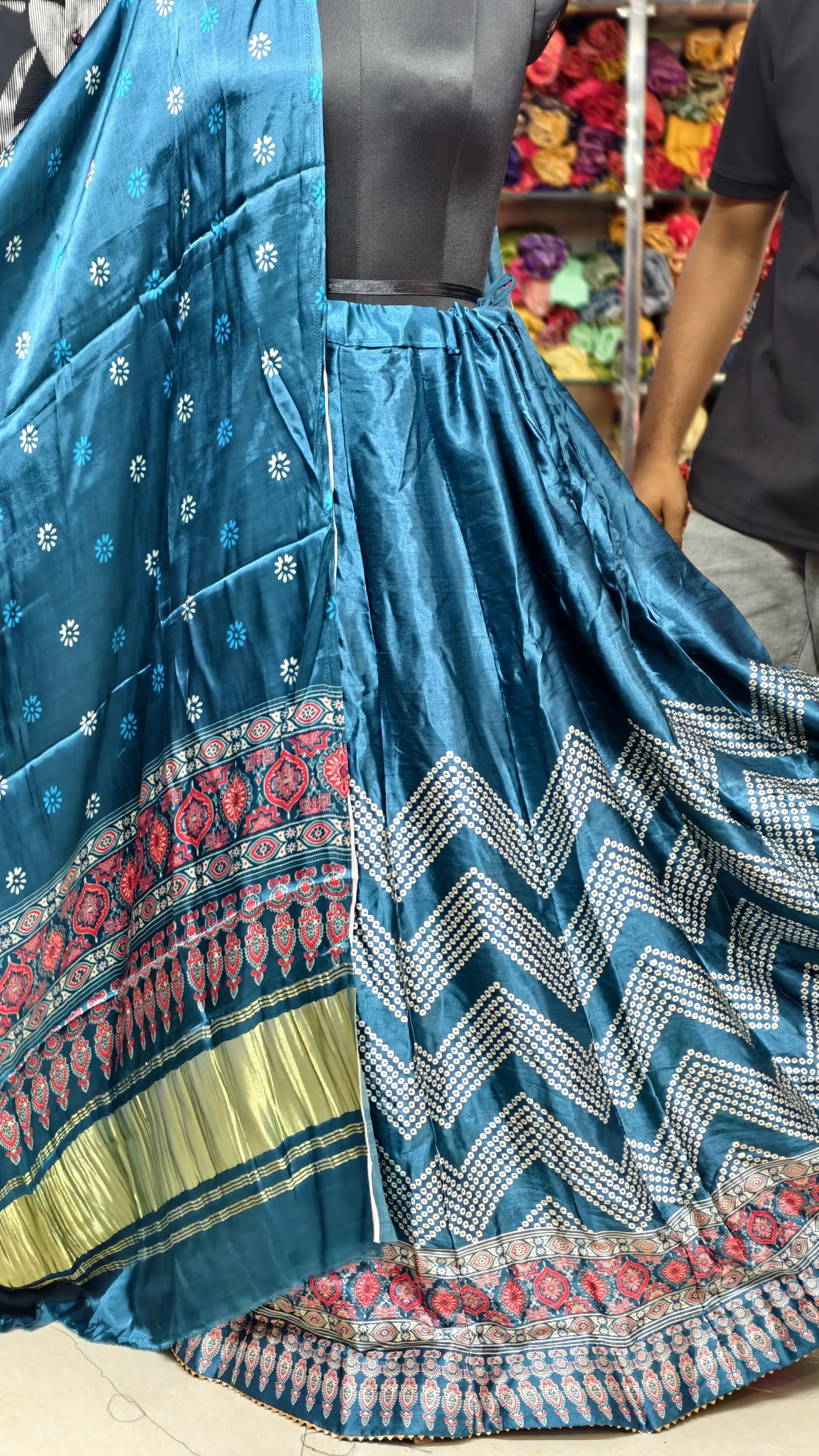 Pure Mashru Gaji Silk Original Digital Print Full Set