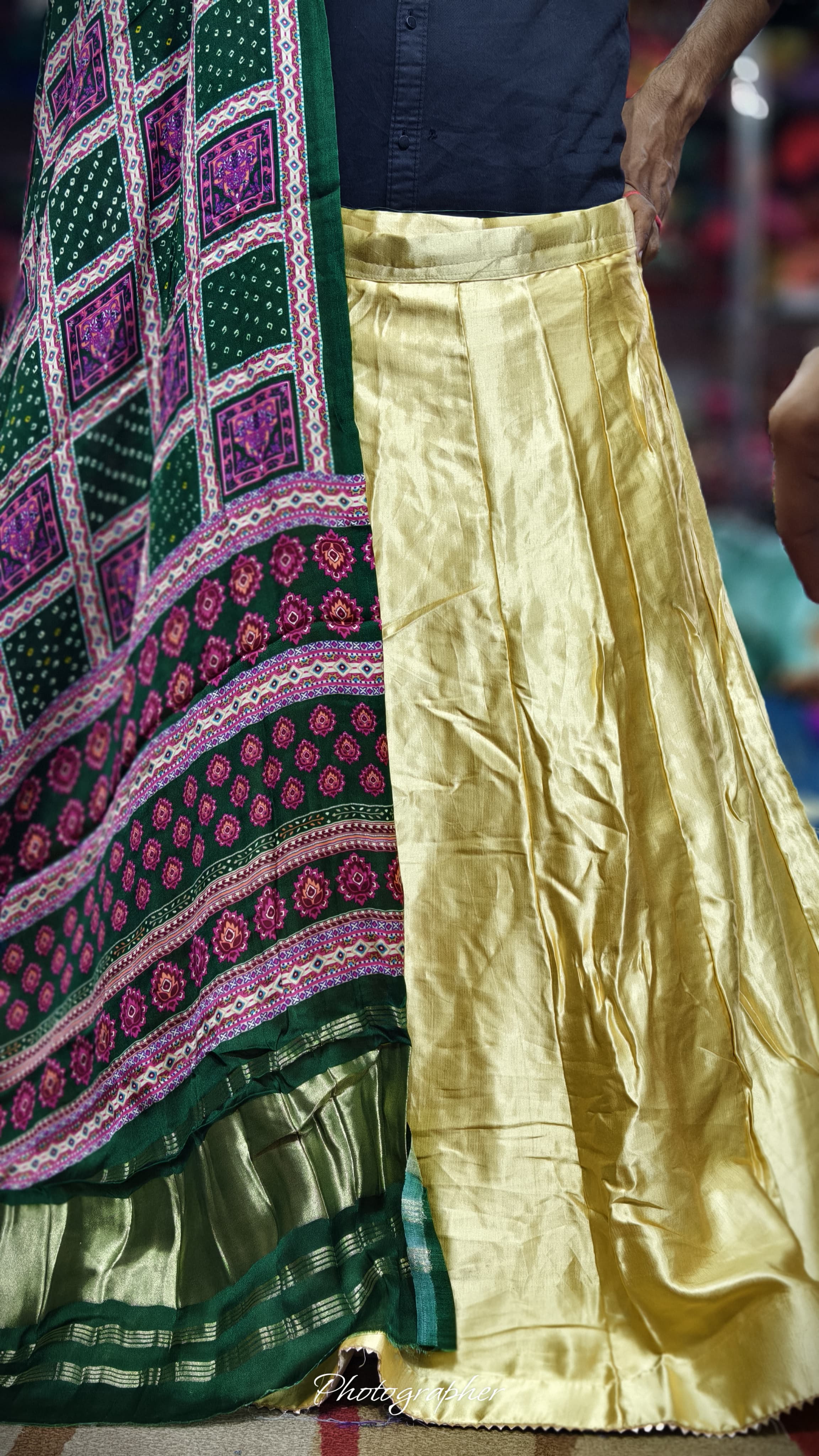 Pure Mashru Gaji Silk Plain Ghagraa With Pure Modal Gaji Silk Digital Prints Dupatta With Lagdi Patta