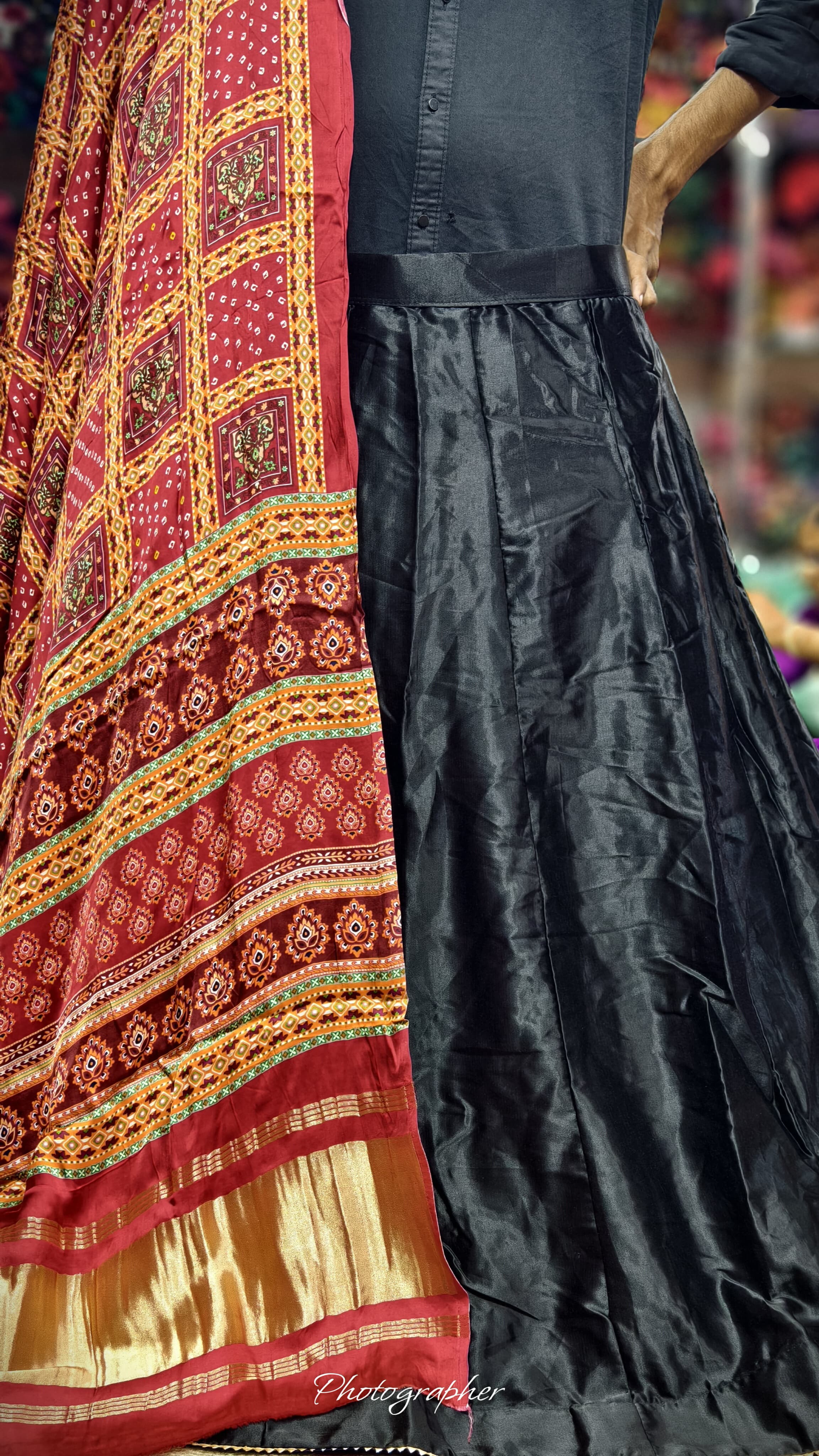 Pure Mashru Gaji Silk Plain Ghagraa With Pure Modal Gaji Silk Digital Prints Dupatta With Lagdi Patta