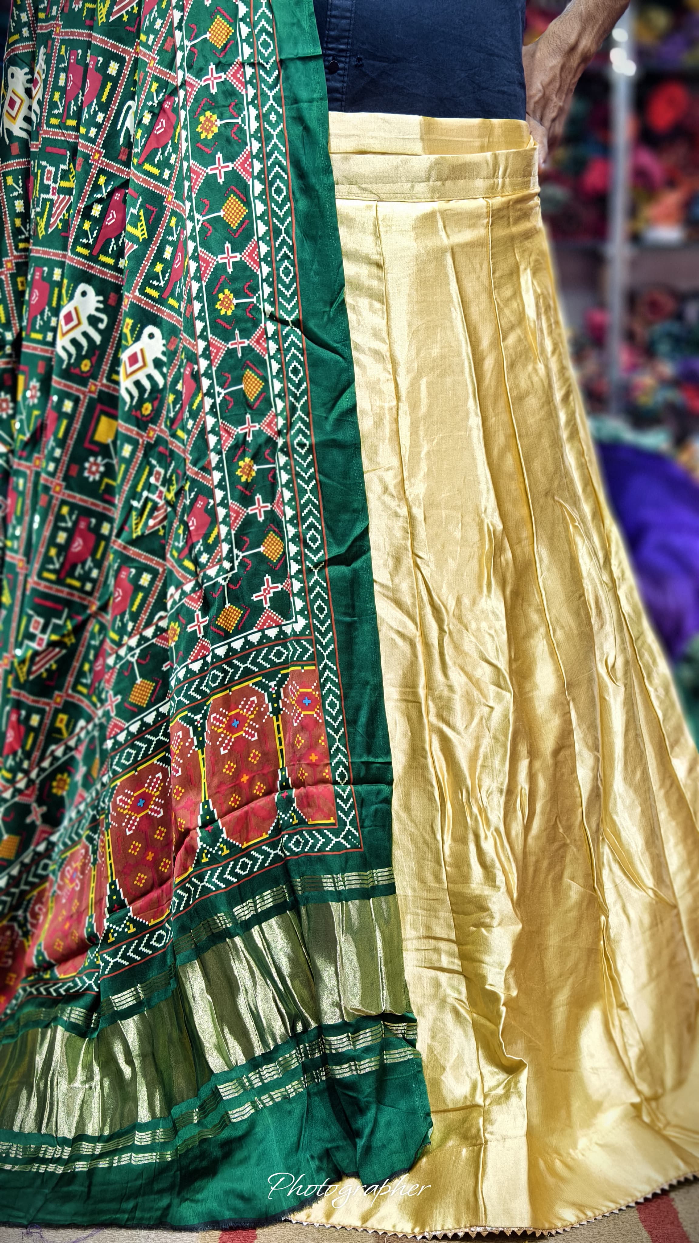 Pure Mashru Gaji Silk Plain Ghagraa With Pure Modal Gaji Silk Digital Prints Dupatta With Lagdi Patta