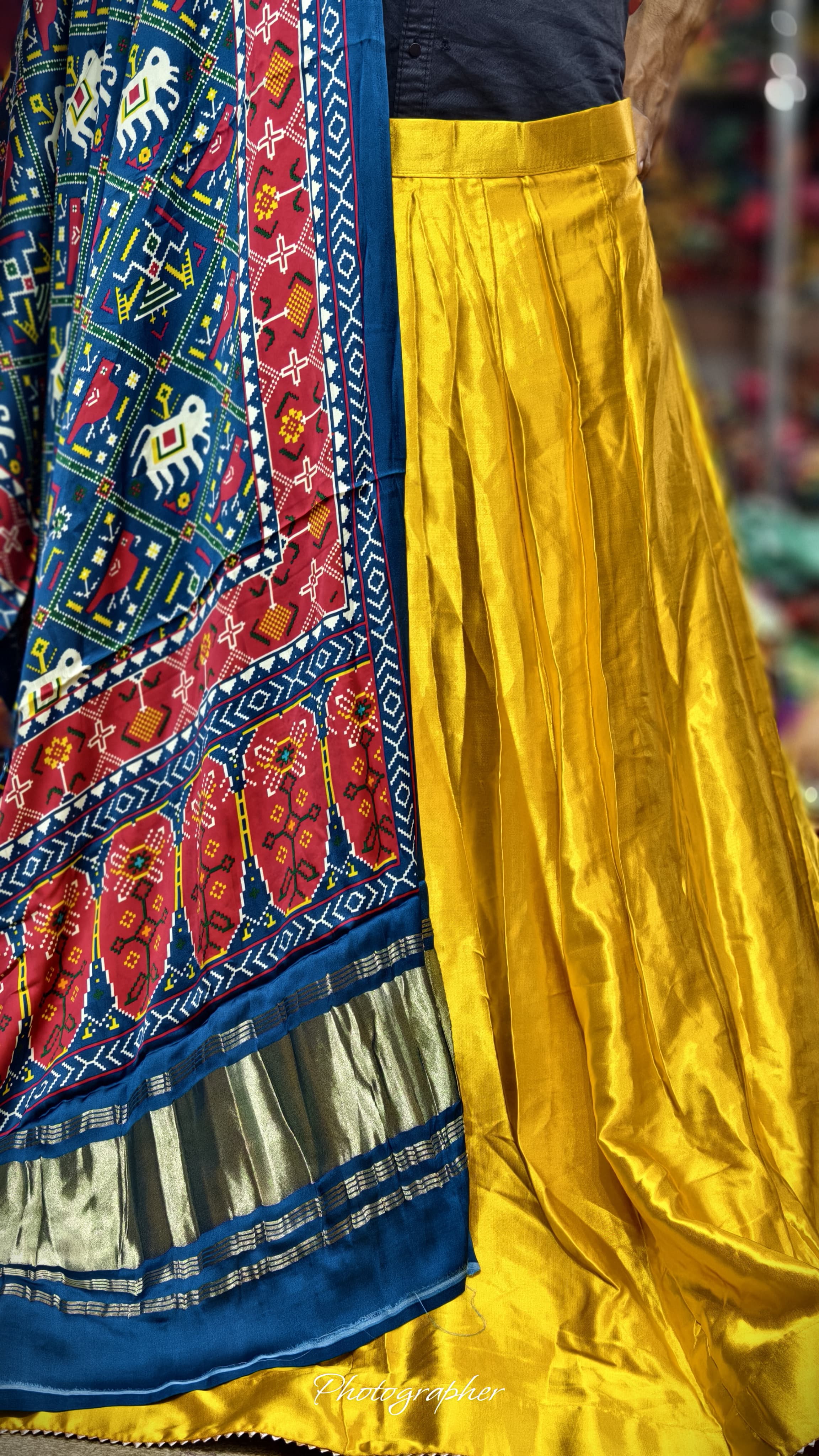 Pure Mashru Gaji Silk Plain Ghagraa With Pure Modal Gaji Silk Digital Prints Dupatta With Lagdi Patta