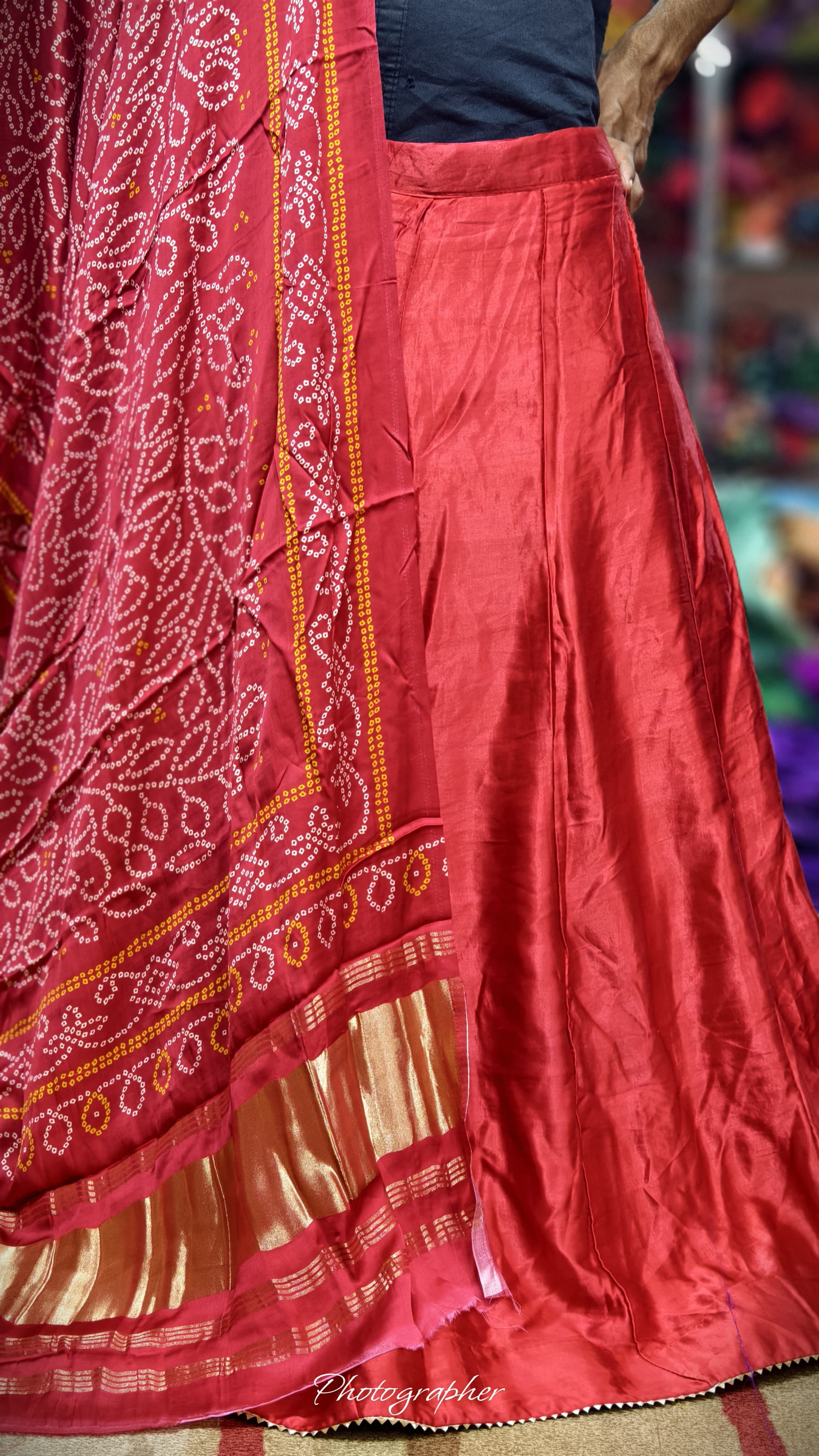 Pure Mashru Gaji Silk Plain Ghagraa With Pure Modal Gaji Silk Digital Prints Dupatta With Lagdi Patta