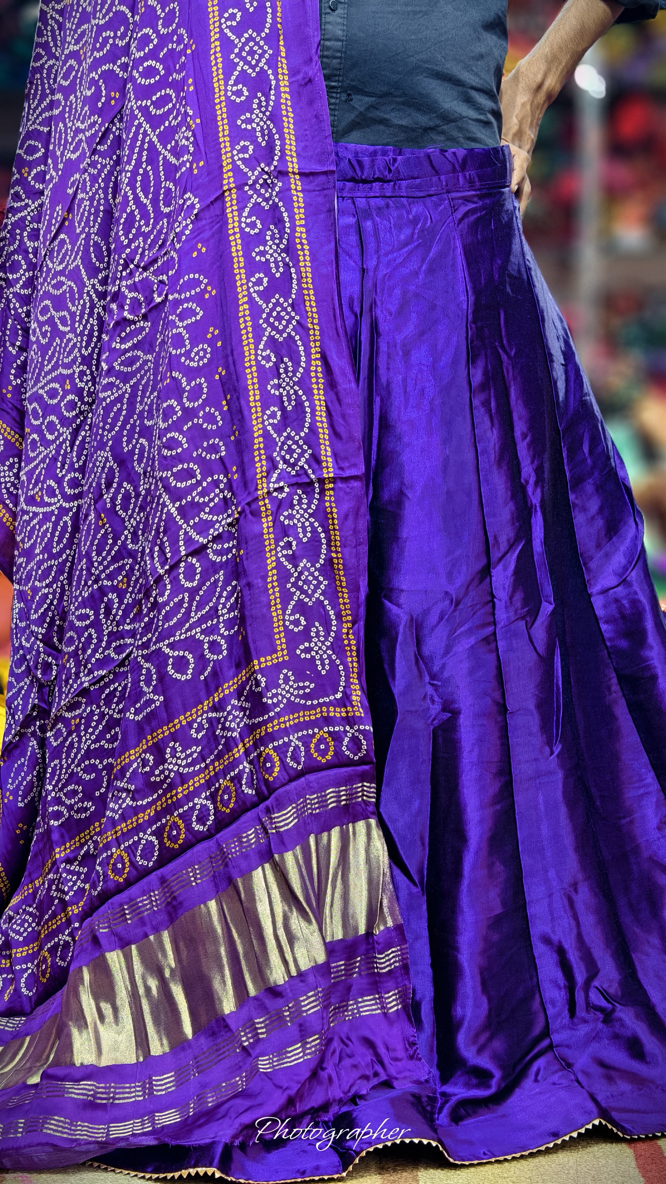 Pure Mashru Gaji Silk Plain Ghagraa With Pure Modal Gaji Silk Digital Prints Dupatta With Lagdi Patta