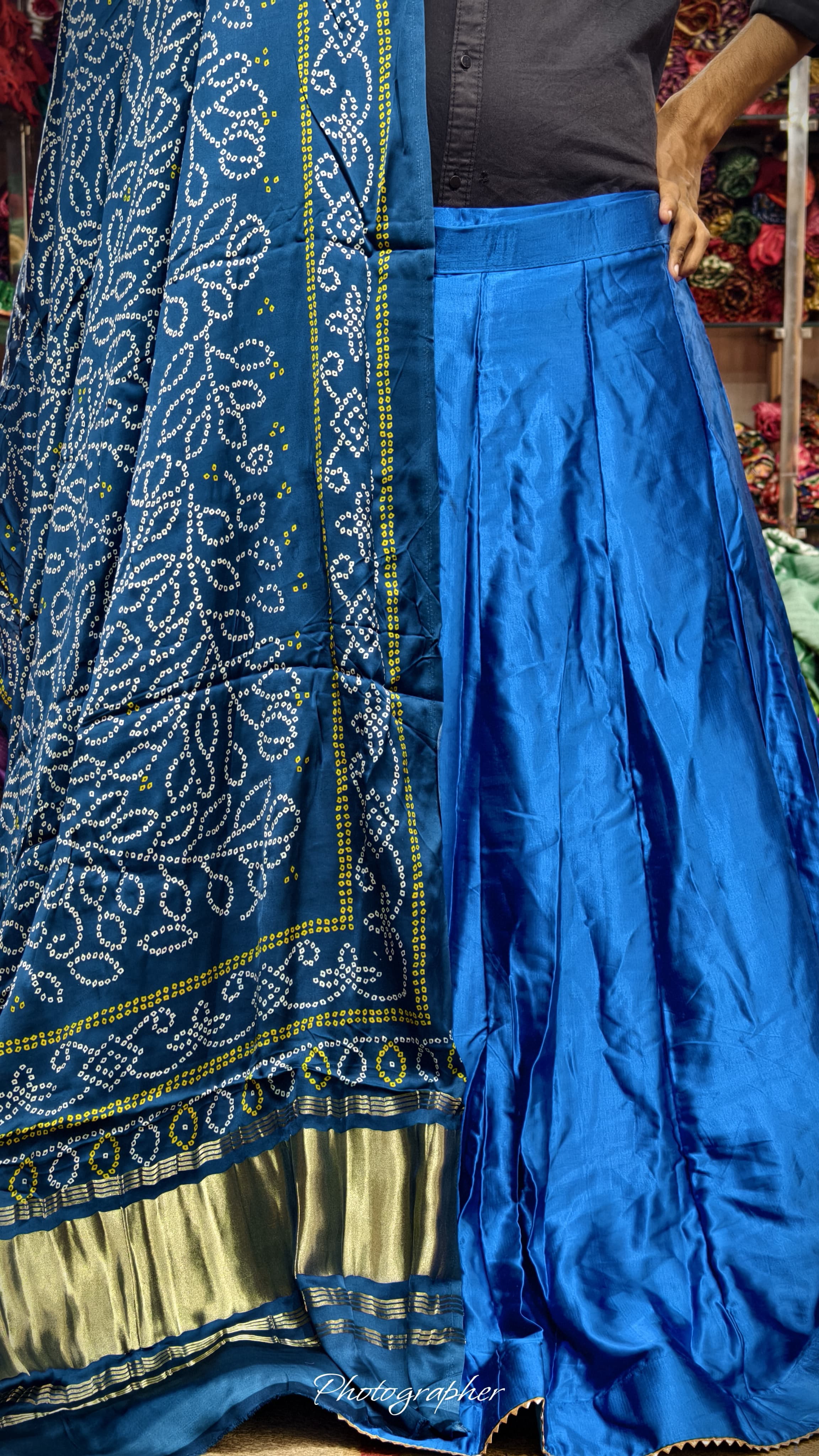 Pure Mashru Gaji Silk Plain Ghagraa With Pure Modal Gaji Silk Digital Prints Dupatta With Lagdi Patta