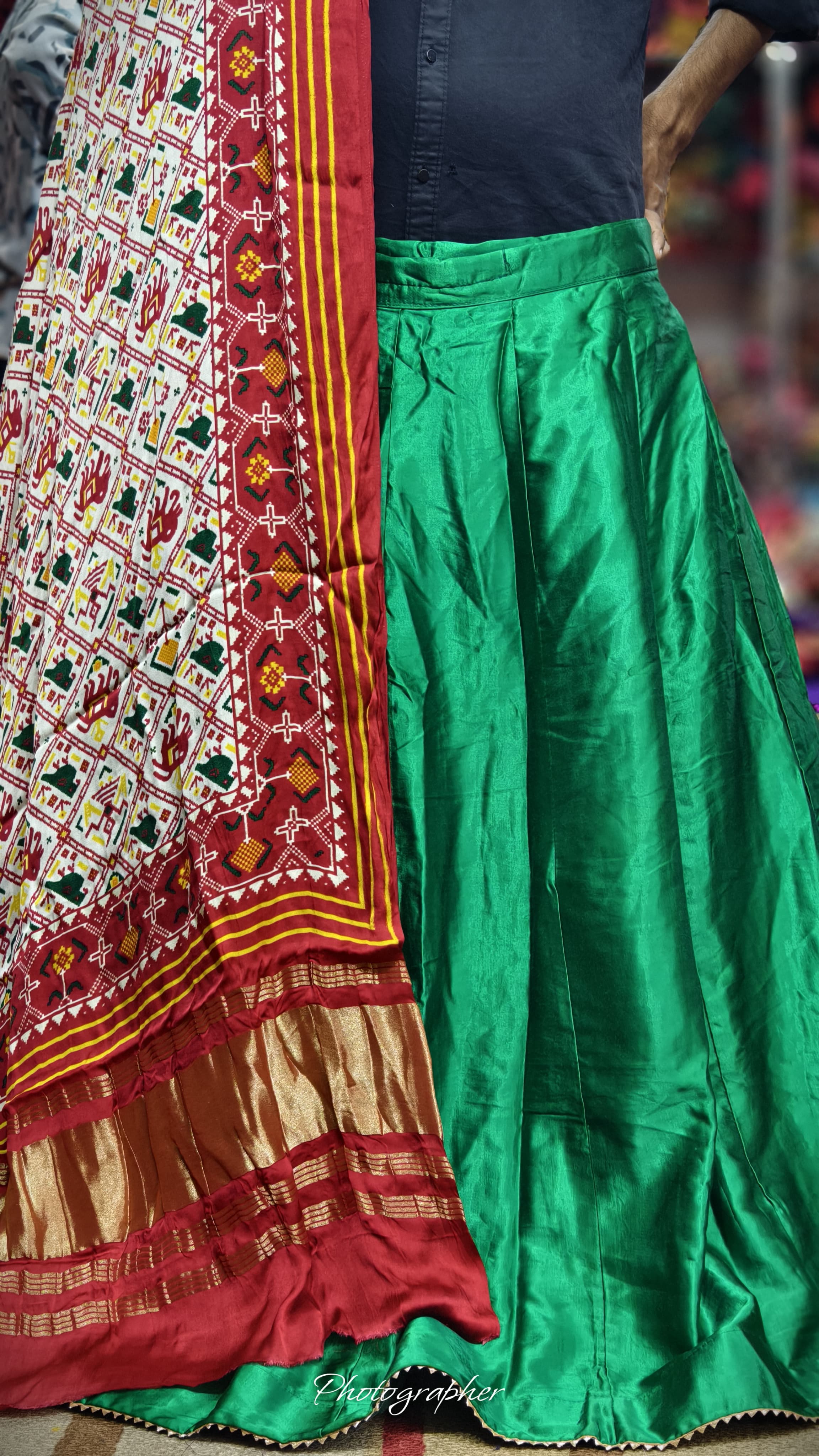 Pure Mashru Gaji Silk Plain Ghagraa With Pure Modal Gaji Silk Digital Prints Dupatta With Lagdi Patta