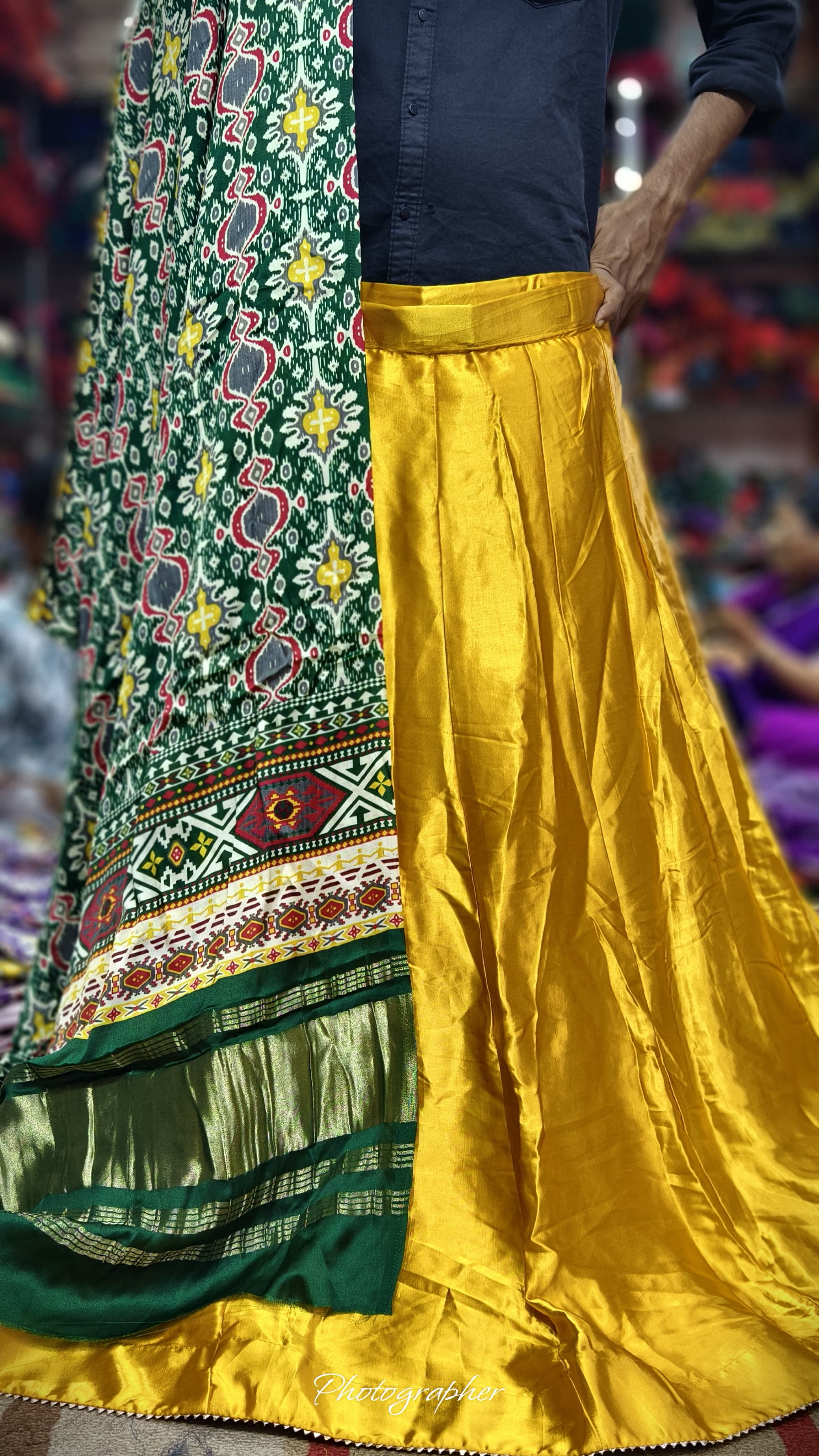 Pure Mashru Gaji Silk Plain Ghagraa With Pure Modal Gaji Silk Digital Prints Dupatta With Lagdi Patta