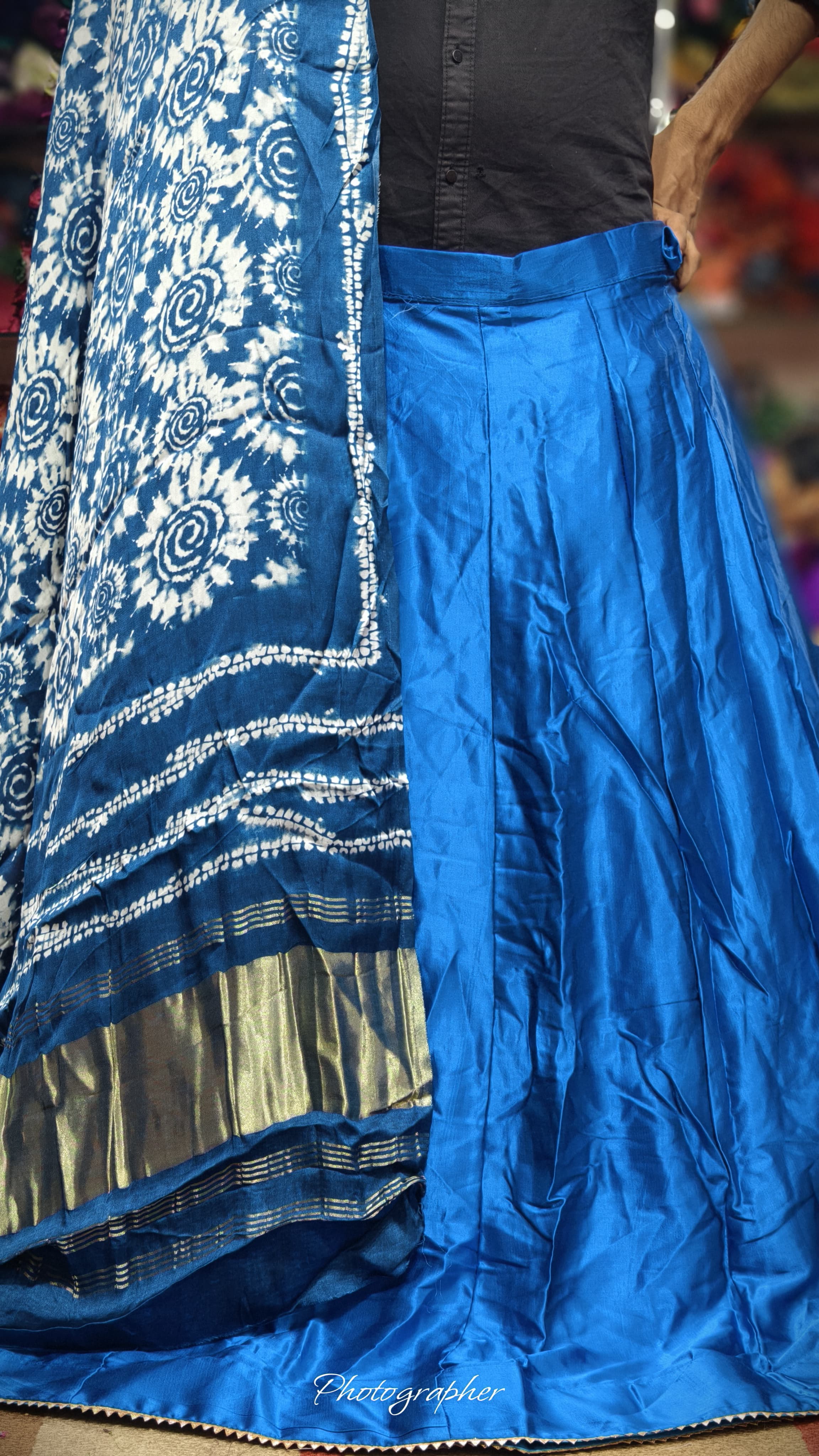 Pure Mashru Gaji Silk Plain Ghagraa With Pure Modal Gaji Silk Digital Prints Dupatta With Lagdi Patta