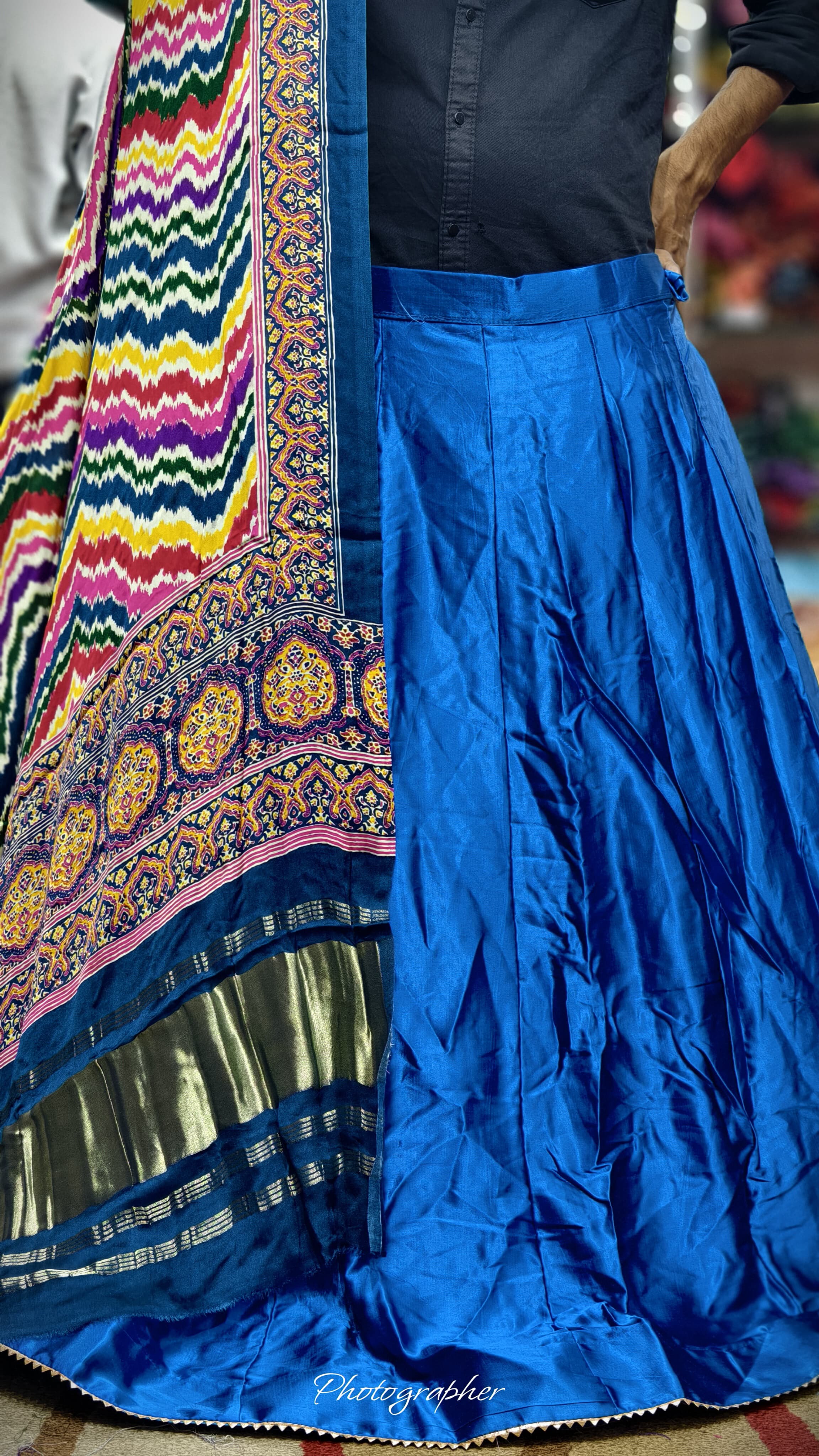 Pure Mashru Gaji Silk Plain Ghagraa With Pure Modal Gaji Silk Digital Prints Dupatta With Lagdi Patta