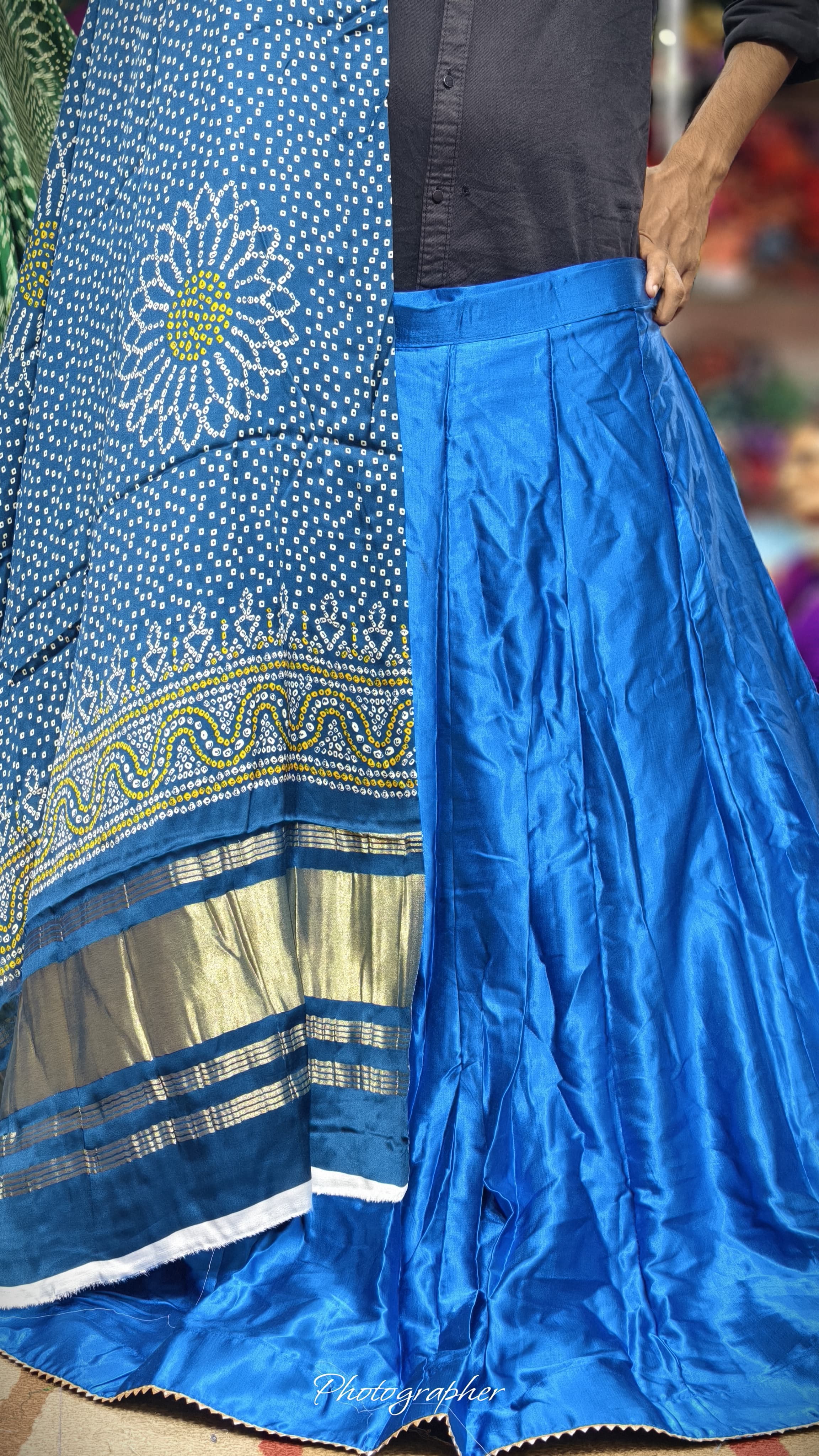 Pure Mashru Gaji Silk Plain Ghagraa With Pure Modal Gaji Silk Digital Prints Dupatta With Lagdi Patta