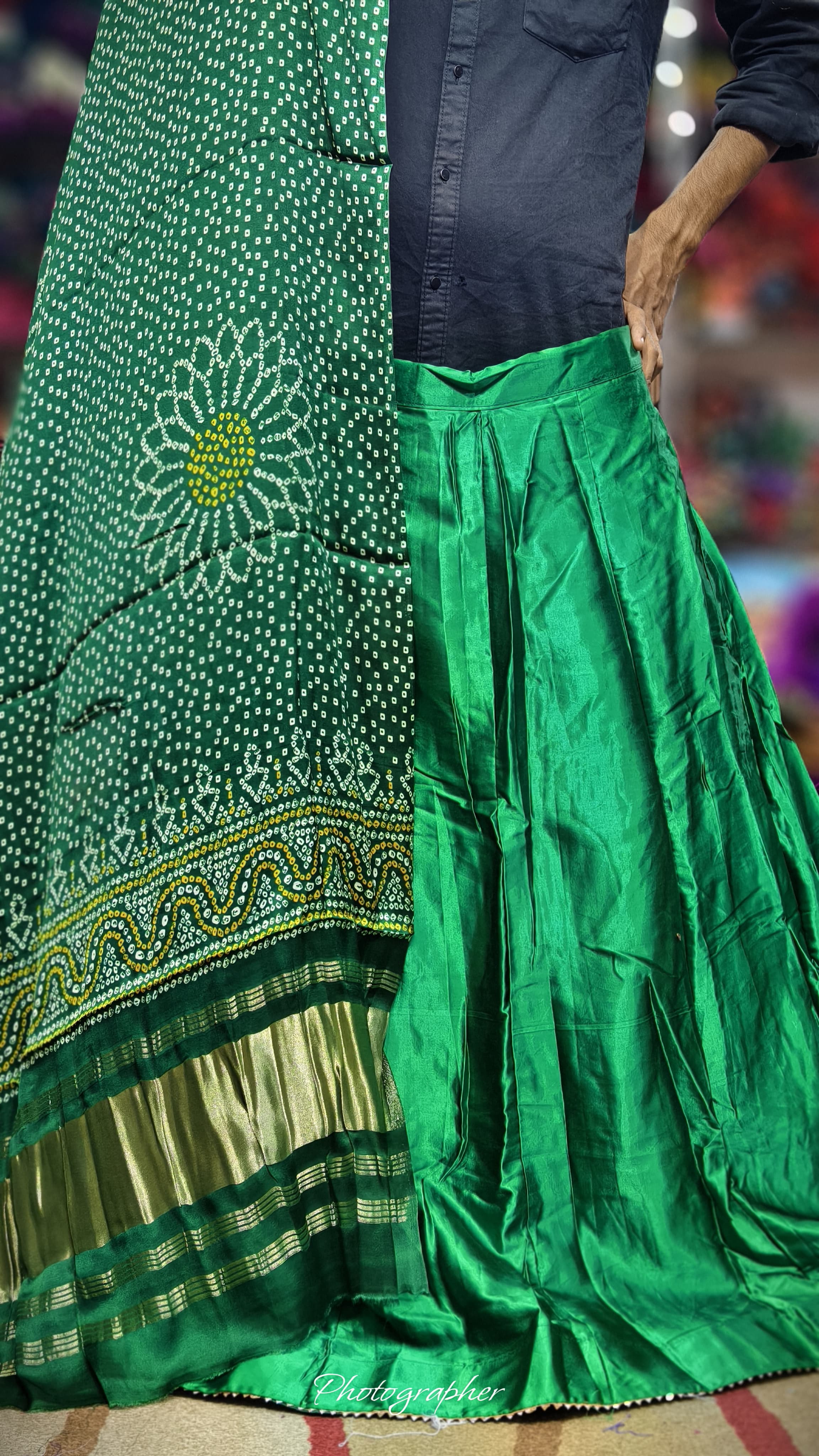 Pure Mashru Gaji Silk Plain Ghagraa With Pure Modal Gaji Silk Digital Prints Dupatta With Lagdi Patta